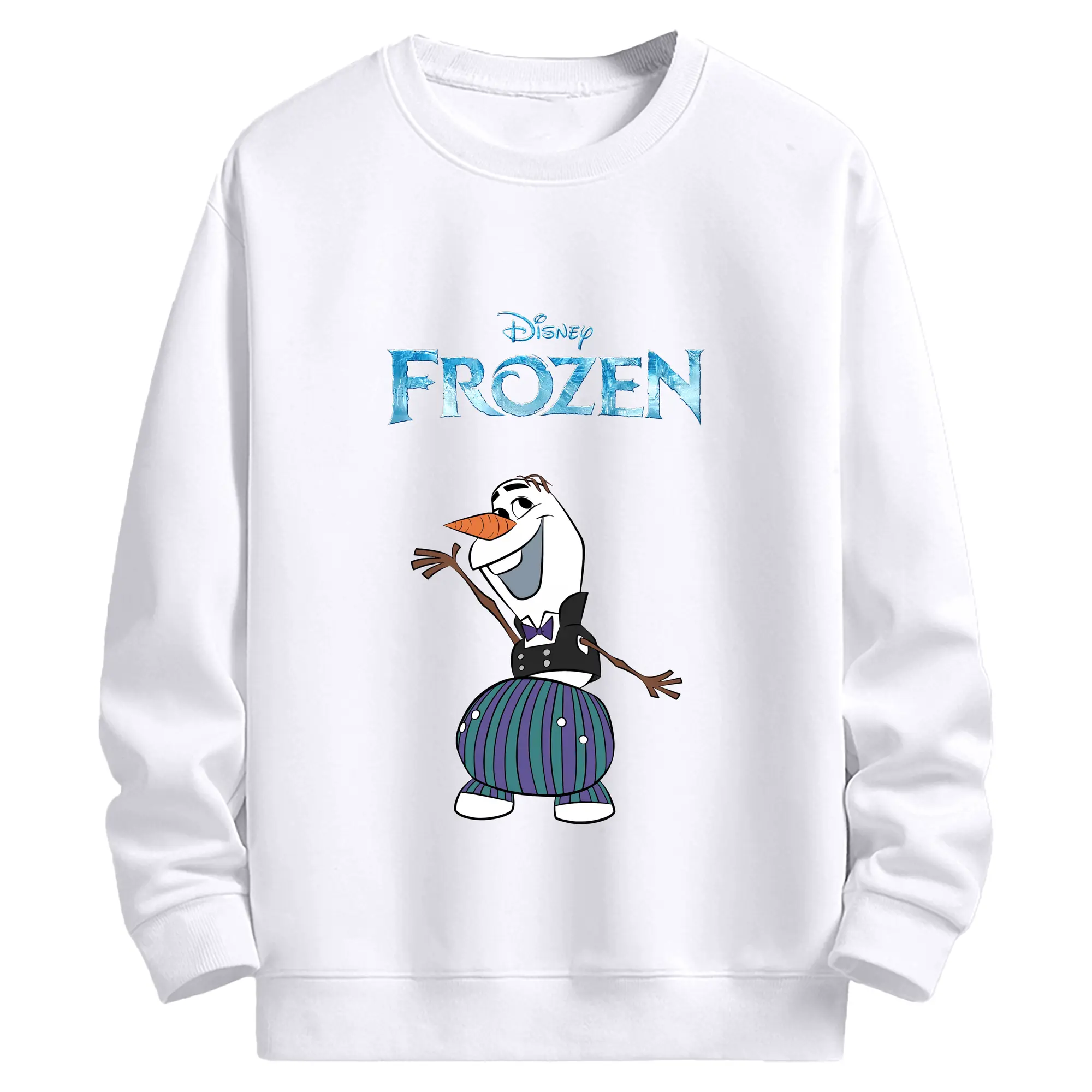 アナと雪の女王(Frozen) グッズ オラフ(Olaf) - 高品質 クルーネック スウェット ・ コットン59％ ポリエステル41％ ・ ユニセックス 長袖 トレーナー ・ カジュアル デイリー スポーツ 散歩用