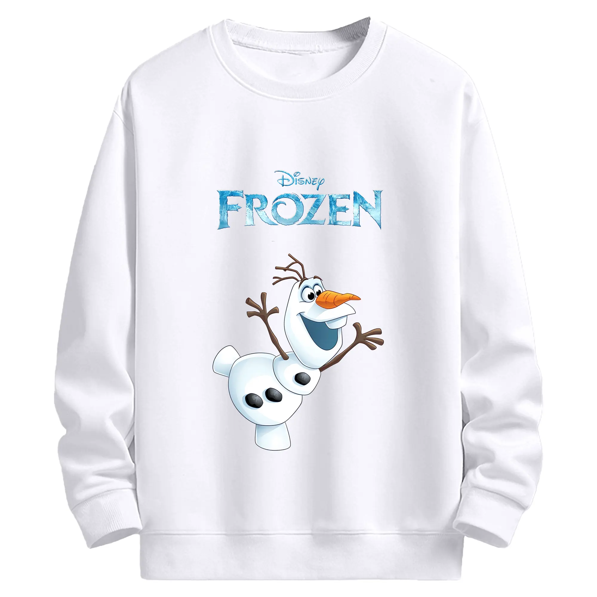アナと雪の女王(Frozen) グッズ オラフ(Olaf) - 高品質 クルーネック スウェット ・ コットン59％ ポリエステル41％ ・ ユニセックス 長袖 トレーナー ・ カジュアル デイリー スポーツ 散歩用
