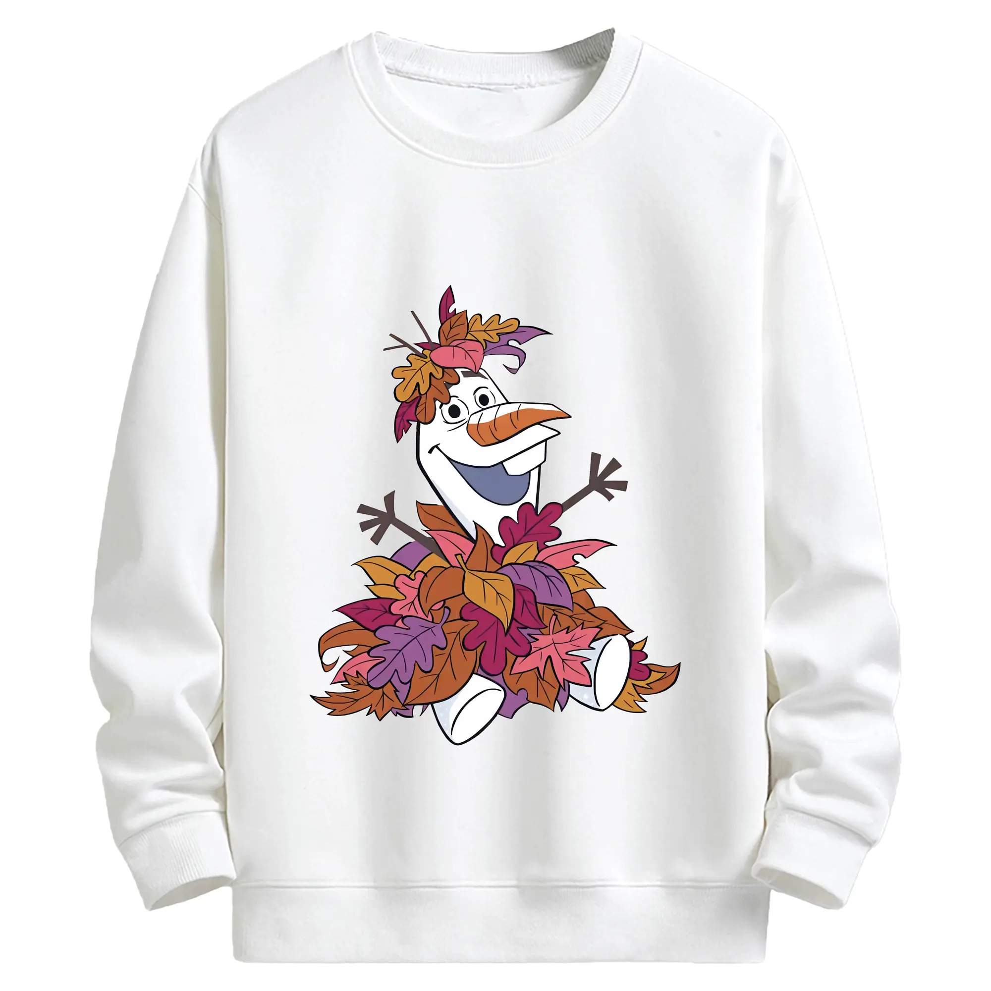 アナと雪の女王(Frozen) グッズ オラフ(Olaf) - キッズ クルーネックスウェットシャツ ・ フロントプリント ・ 綿80％ ポリエステル20％ ・ 快適 通学 スポーツ 日常使い お散歩用