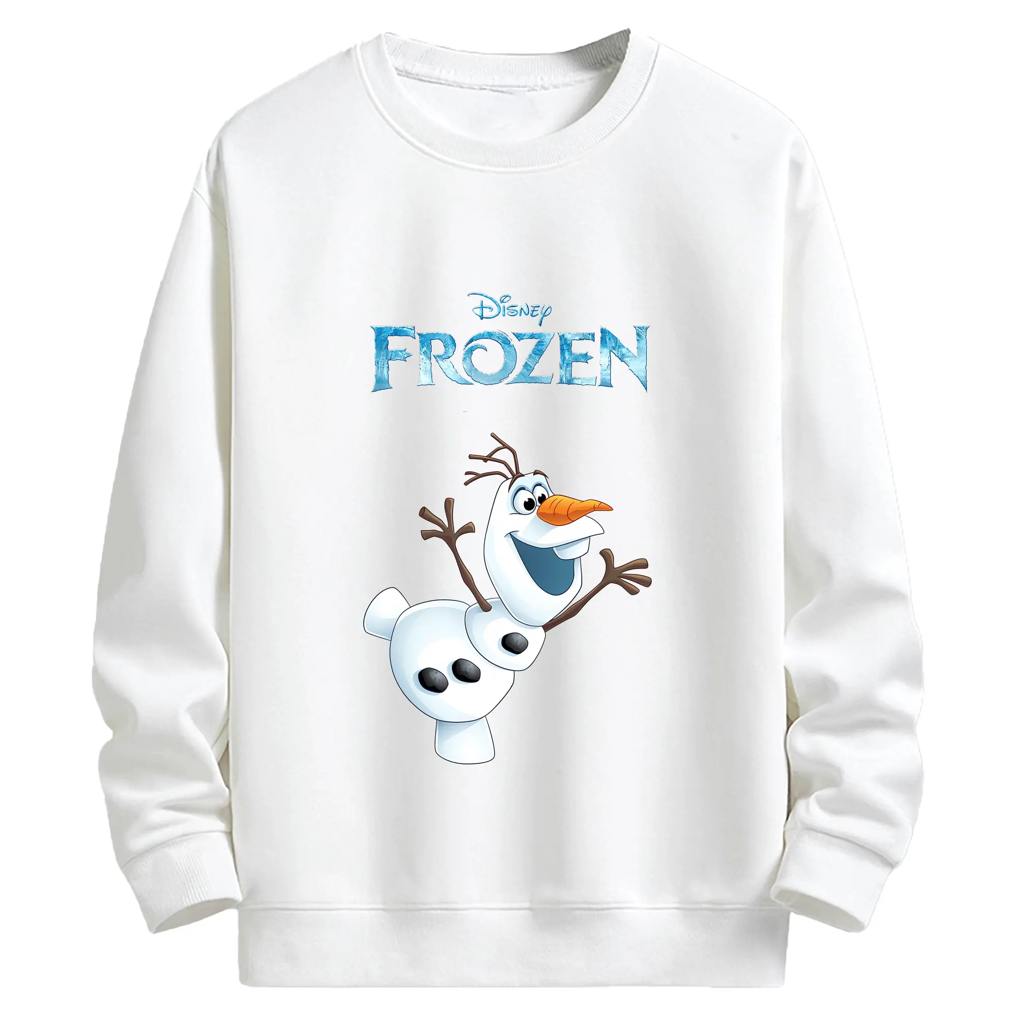 アナと雪の女王(Frozen) グッズ オラフ(Olaf) - キッズ クルーネックスウェットシャツ ・ フロントプリント ・ 綿80％ ポリエステル20％ ・ 快適 通学 スポーツ 日常使い お散歩用