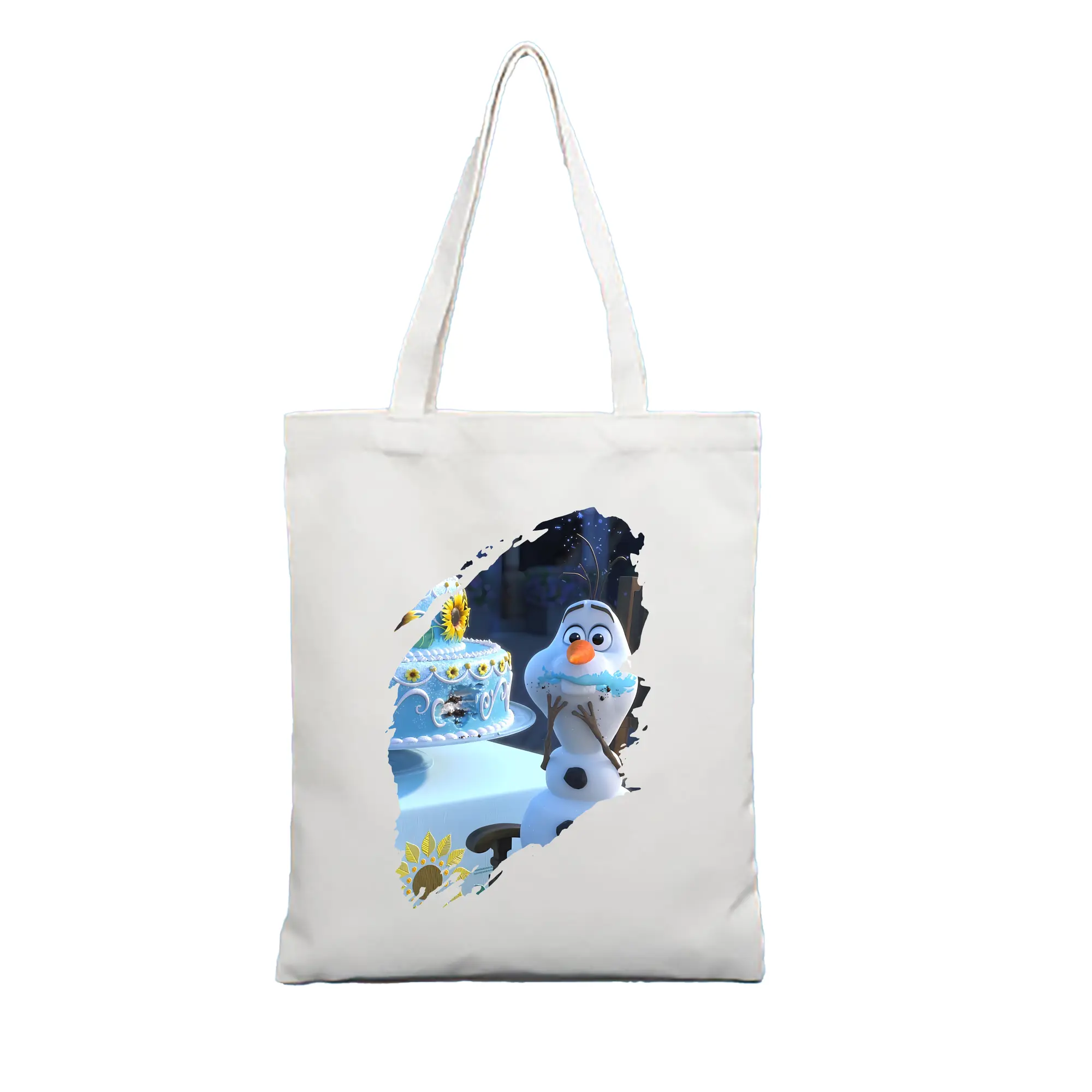 アナと雪の女王(Frozen) グッズ オラフ(Olaf) - 縦型キャンバス手提げバッグ（トートバッグ） ・ キャンバス素材 ・ ショッピング用 ・ 軽量 丈夫 お手入れ簡単