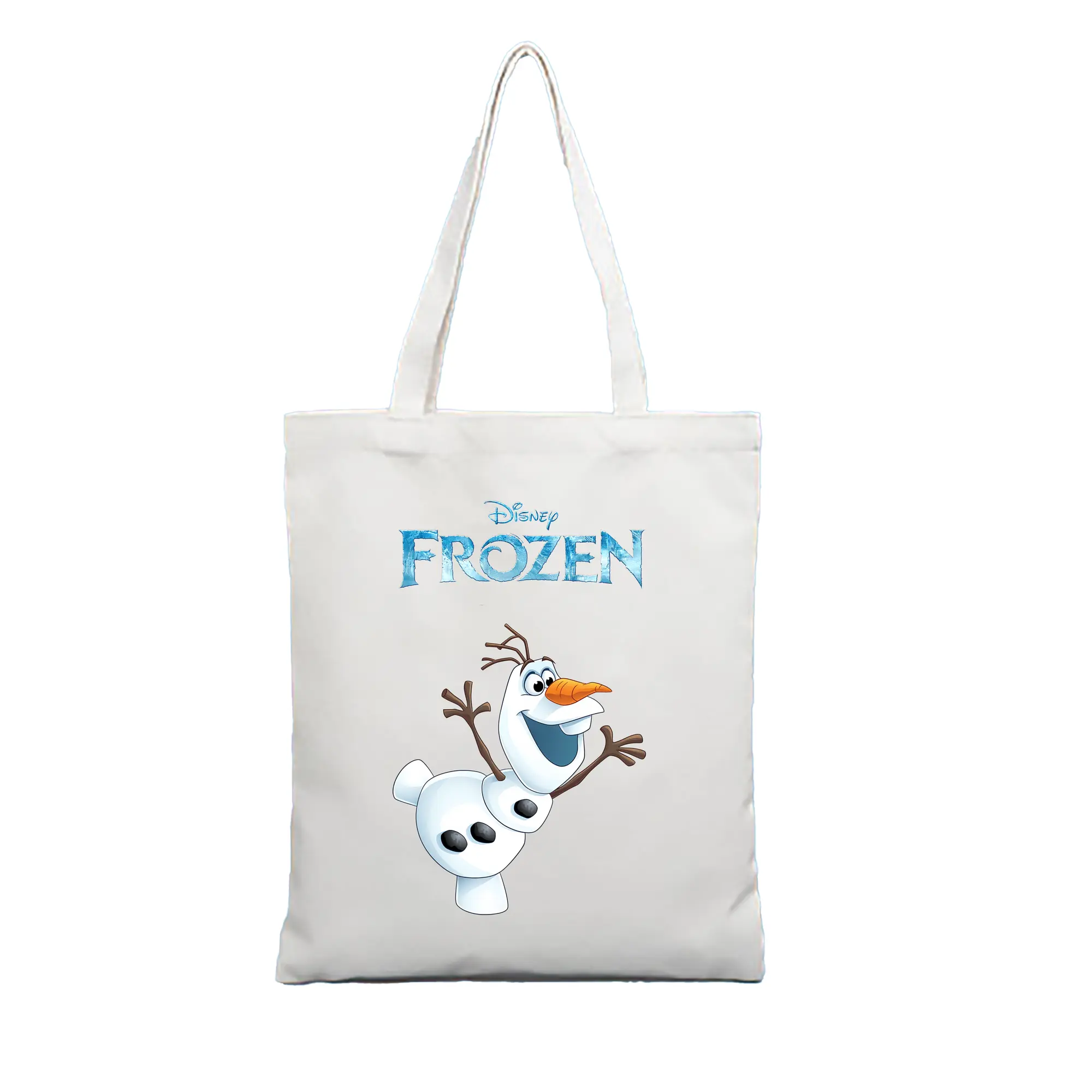 アナと雪の女王(Frozen) グッズ オラフ(Olaf) - 縦型キャンバス手提げバッグ（トートバッグ） ・ キャンバス素材 ・ ショッピング用 ・ 軽量 丈夫 お手入れ簡単