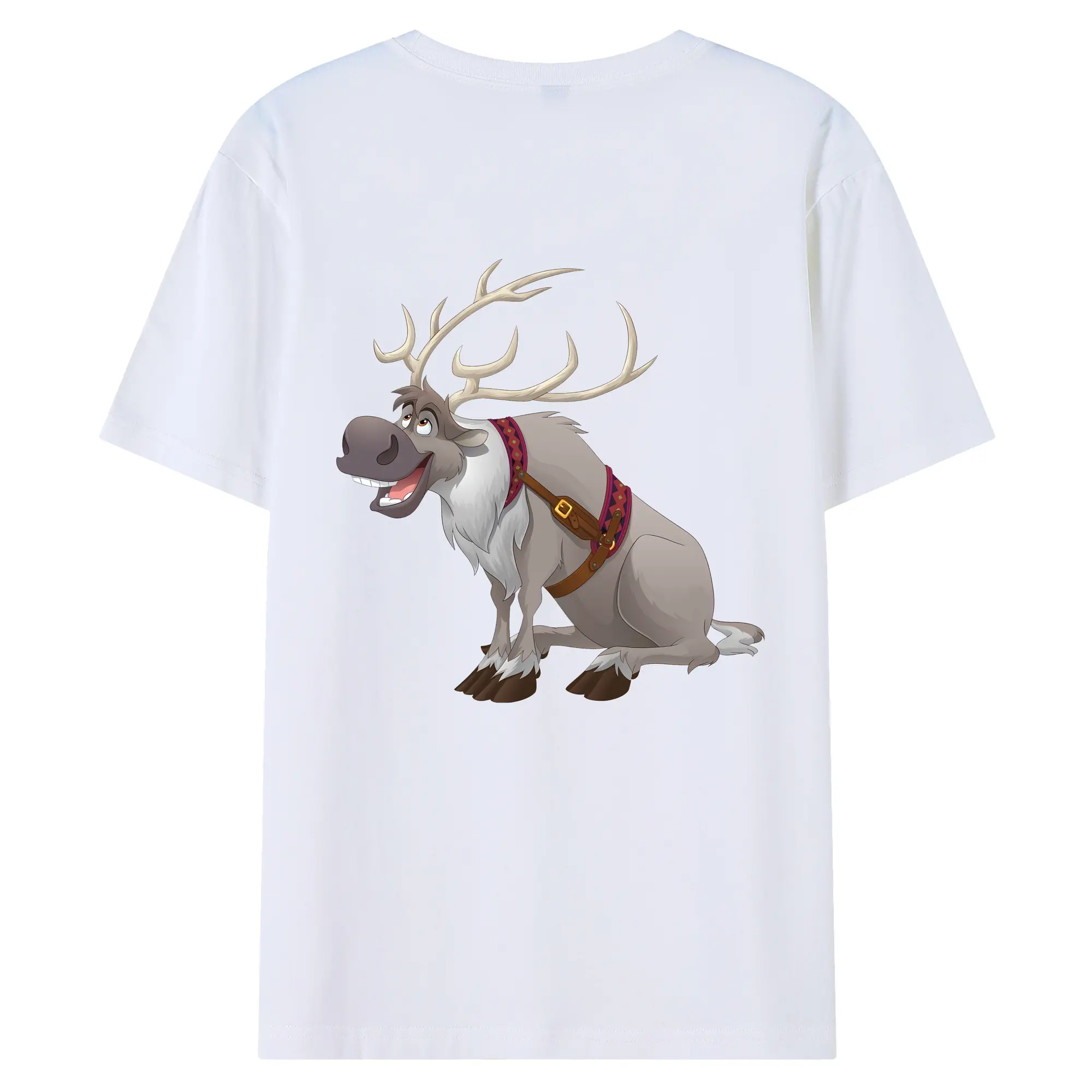 アナと雪の女王(Frozen) グッズ スヴェン(Sven) - 綿100％ 半袖Tシャツ ・ バックプリント ・ 快適 通気性 ・ 日常使い 散歩 スポーツ用