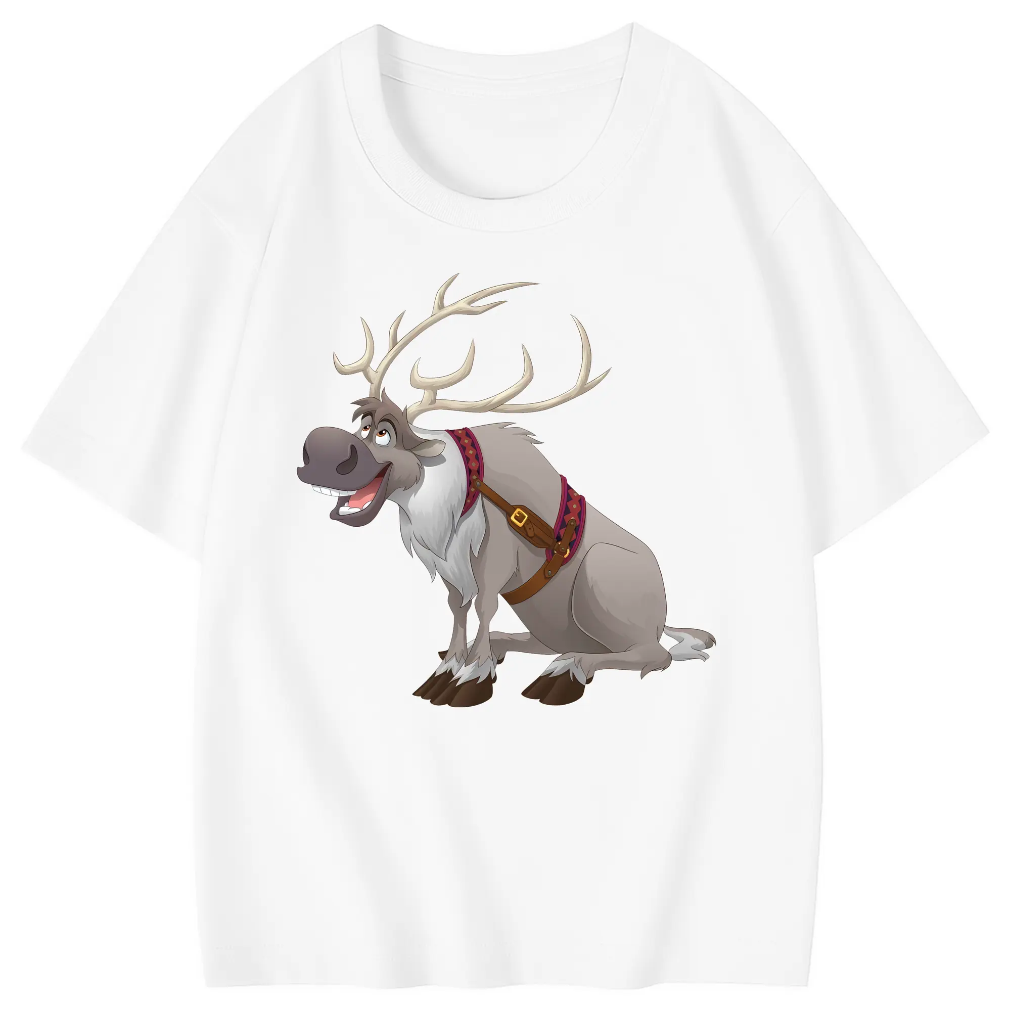 アナと雪の女王(Frozen) グッズ スヴェン(Sven) - 綿100％ キッズTシャツ ・ フロントプリント ・ 快適 通気性 ・ スポーツ カジュアル 散歩用