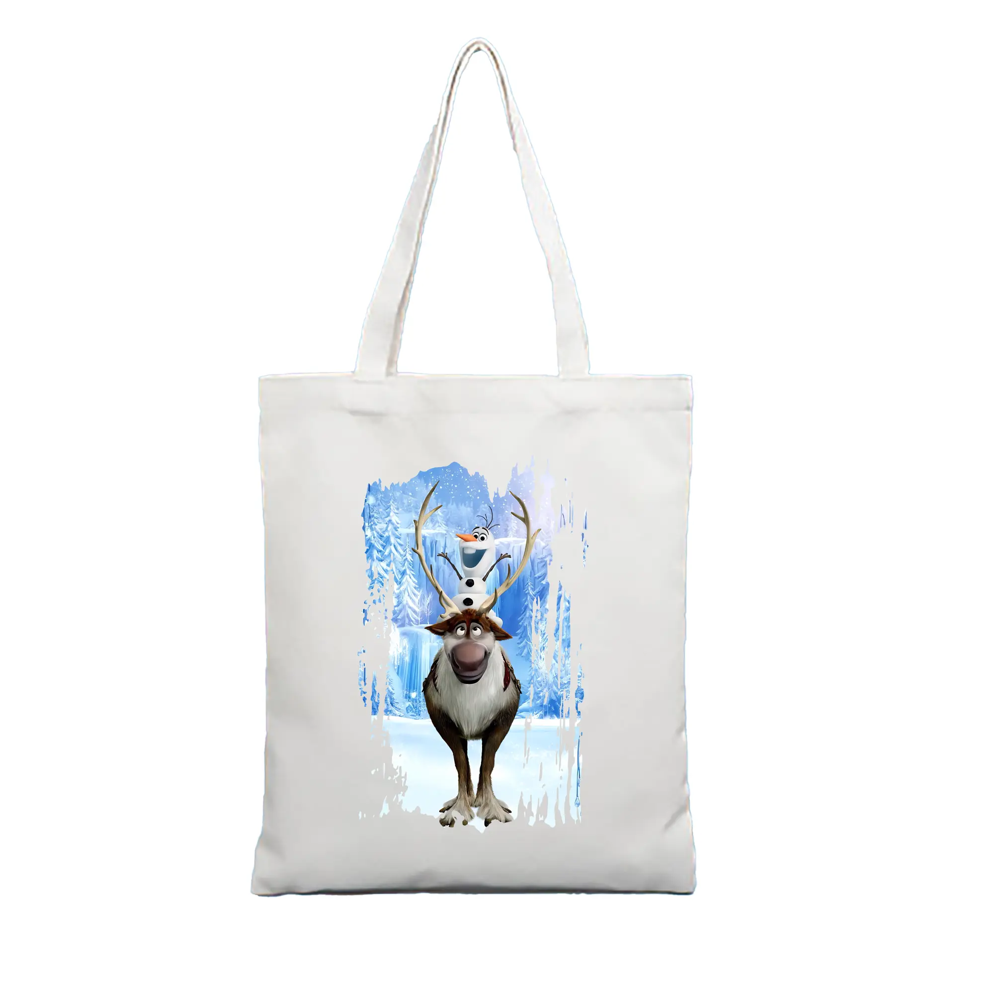 アナと雪の女王(Frozen) グッズ スヴェン(Sven) - 縦型キャンバス手提げバッグ（トートバッグ） ・ キャンバス素材 ・ ショッピング用 ・ 軽量 丈夫 お手入れ簡単