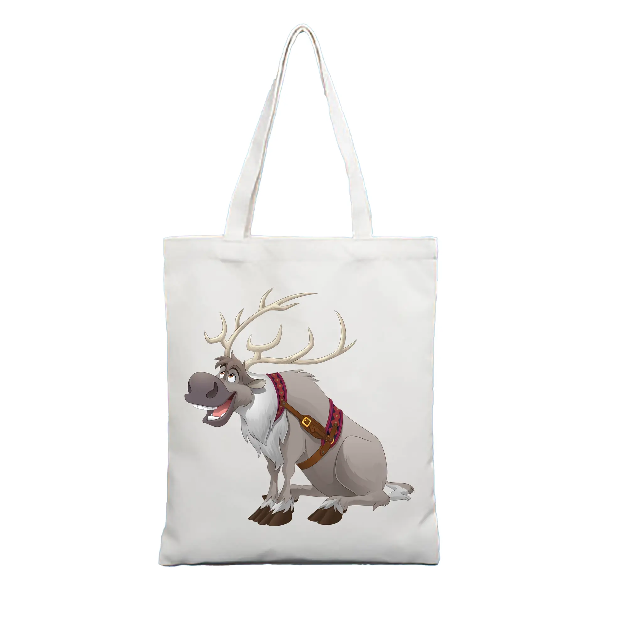 アナと雪の女王(Frozen) グッズ スヴェン(Sven) - 縦型キャンバス手提げバッグ（トートバッグ） ・ キャンバス素材 ・ ショッピング用 ・ 軽量 丈夫 お手入れ簡単