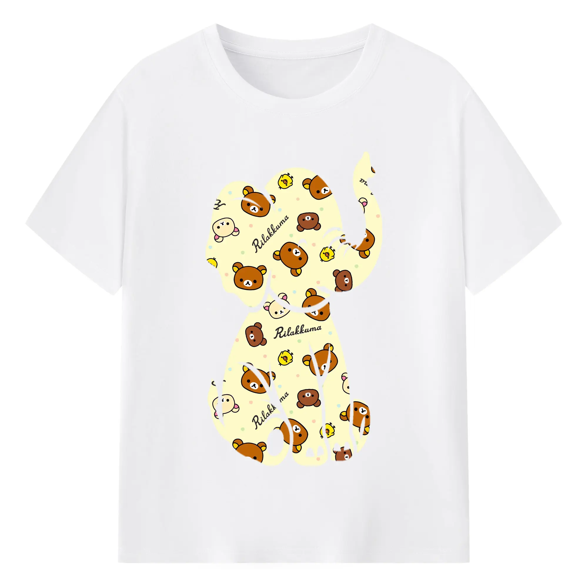 リラックマ (Rilakkuma) グッズ リラックマ (Rilakkuma) - 綿100％ 半袖Tシャツ ・ フロントプリント ・ 快適 通気性 ・ 日常使い 散歩 スポーツ用