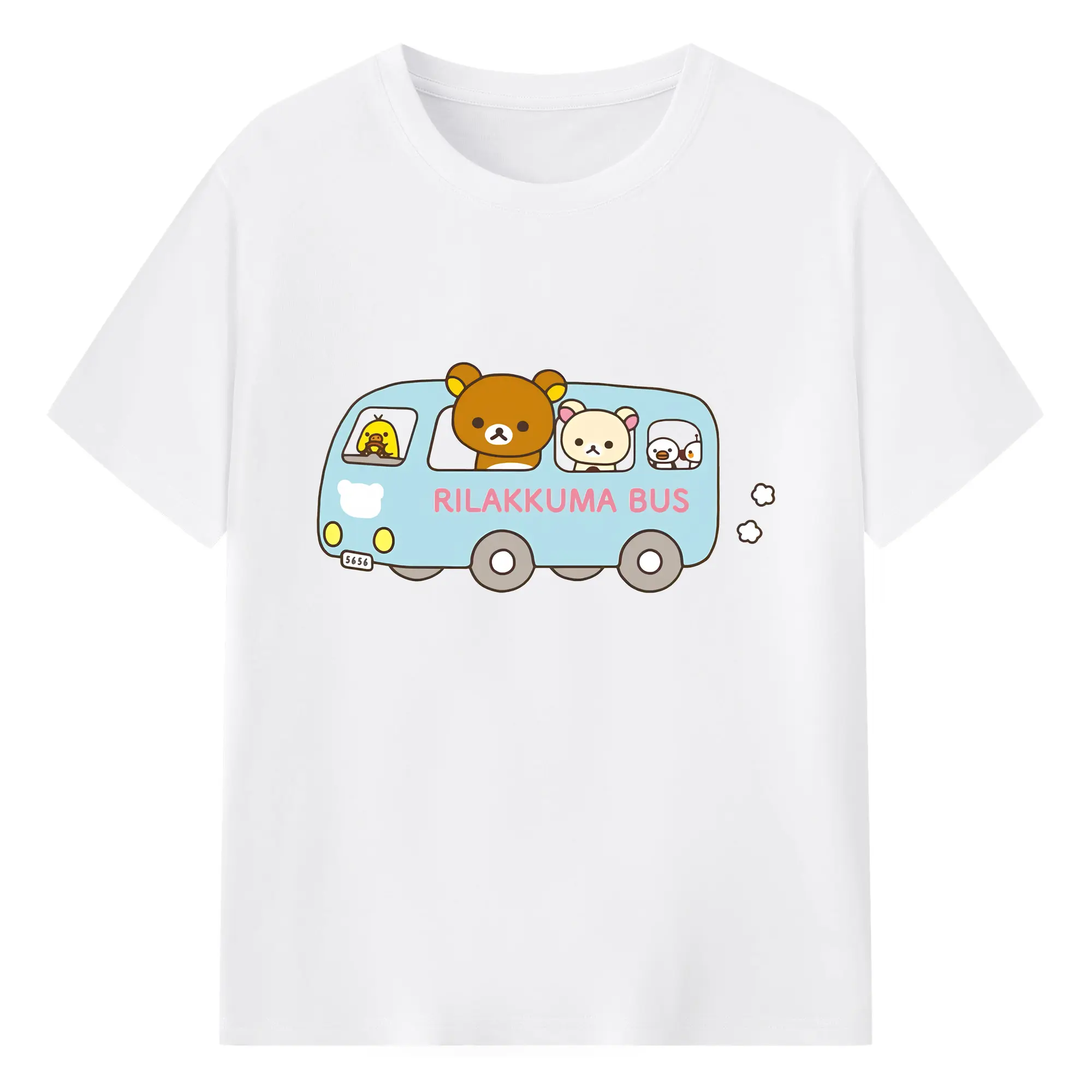 リラックマ (Rilakkuma) グッズ リラックマ (Rilakkuma) - 綿100％ 半袖Tシャツ ・ フロントプリント ・ 快適 通気性 ・ 日常使い 散歩 スポーツ用