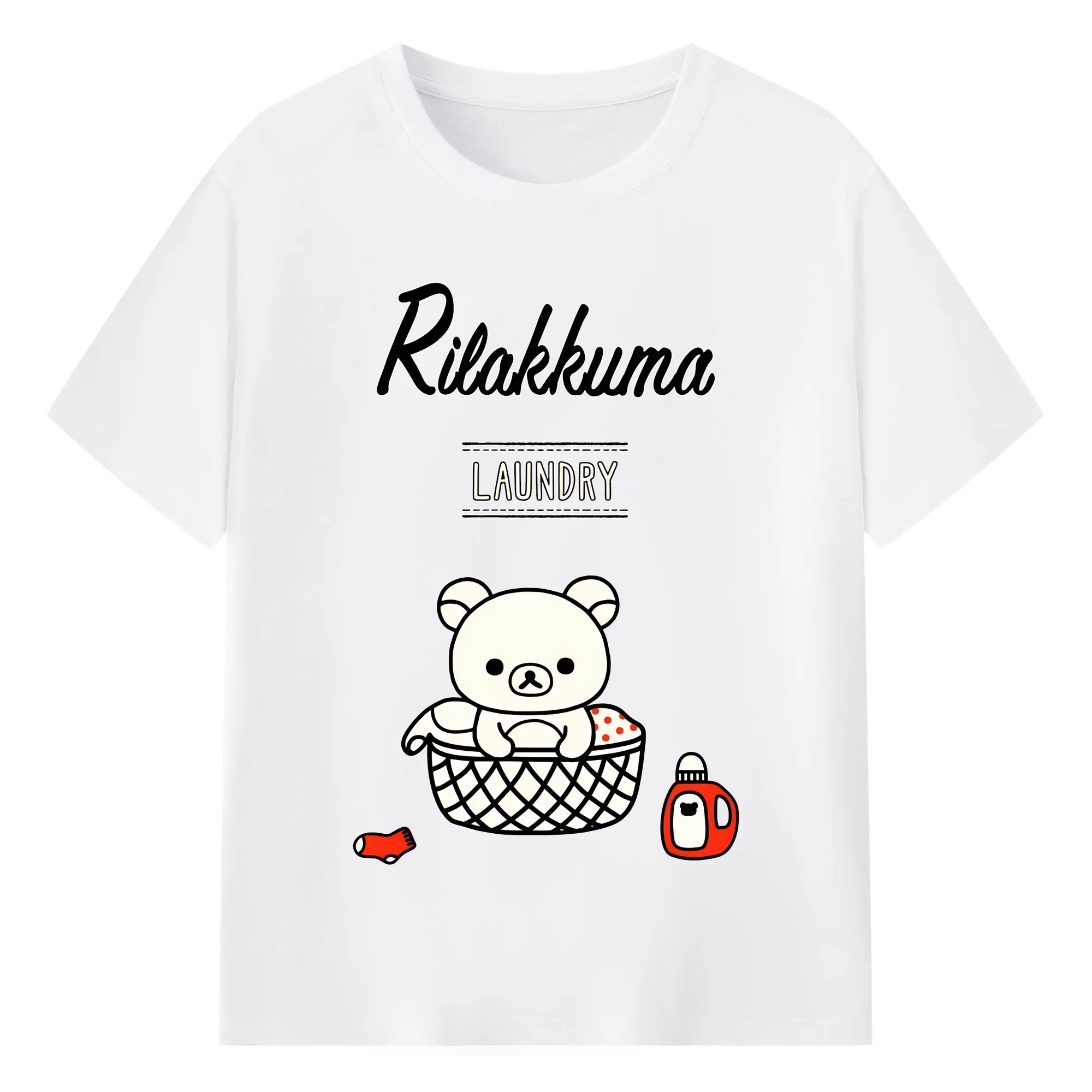 リラックマ (Rilakkuma) グッズ リラックマ (Rilakkuma) - 綿100％ 半袖Tシャツ ・ フロントプリント ・ 快適 通気性 ・ 日常使い 散歩 スポーツ用