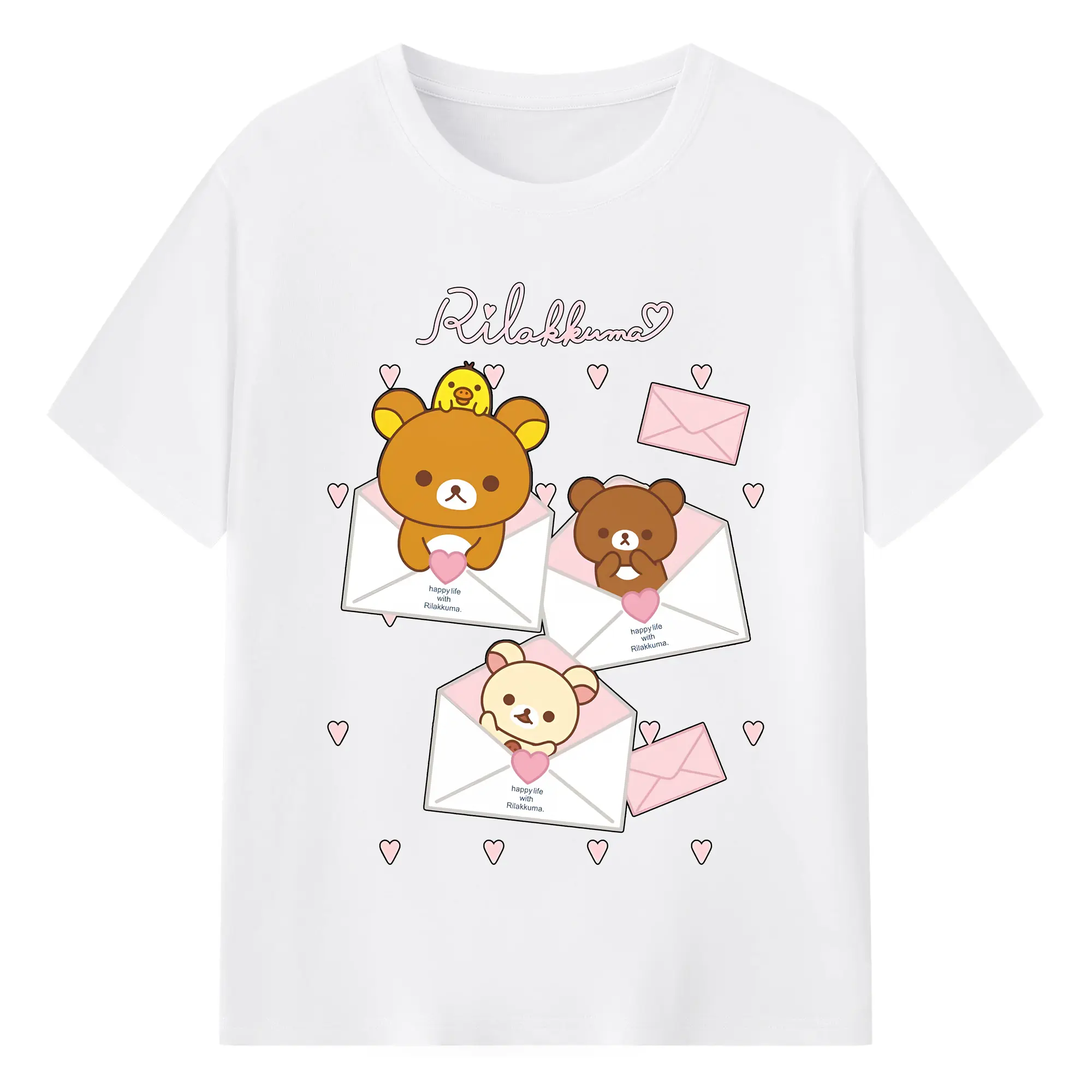 リラックマ (Rilakkuma) グッズ リラックマ (Rilakkuma) - 綿100％ 半袖Tシャツ ・ フロントプリント ・ 快適 通気性 ・ 日常使い 散歩 スポーツ用