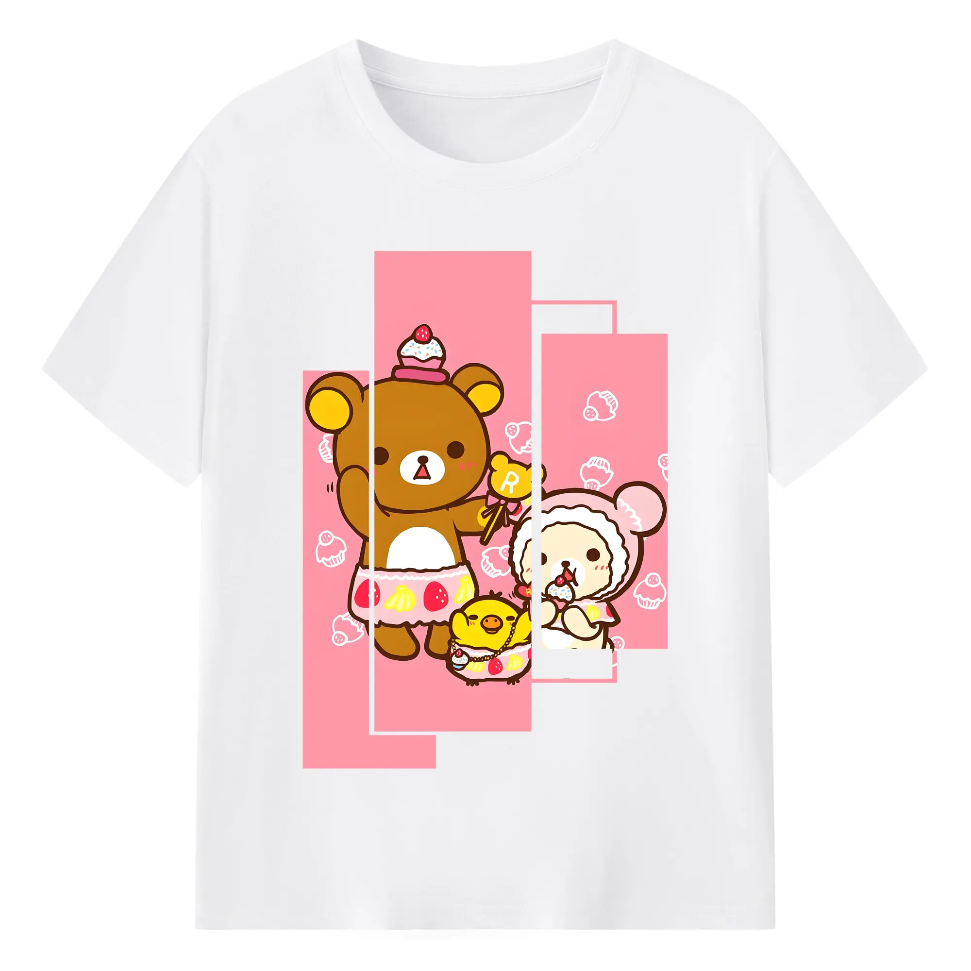 リラックマ (Rilakkuma) グッズ リラックマ (Rilakkuma) - 綿100％ 半袖Tシャツ ・ フロントプリント ・ 快適 通気性 ・ 日常使い 散歩 スポーツ用