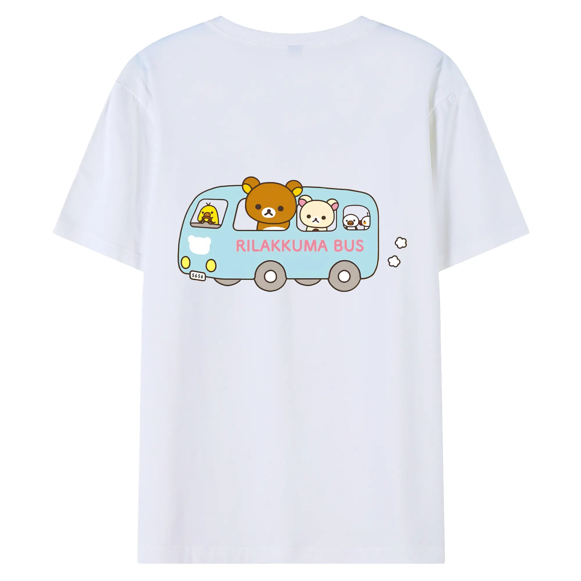 リラックマ (Rilakkuma) グッズ リラックマ (Rilakkuma) - 綿100％ 半袖Tシャツ ・ バックプリント ・ 快適 通気性 ・ 日常使い 散歩 スポーツ用