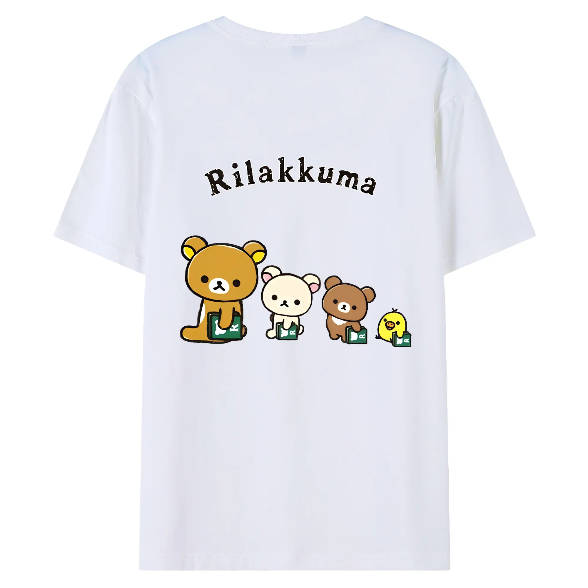 リラックマ (Rilakkuma) グッズ リラックマ (Rilakkuma) - 綿100％ 半袖Tシャツ ・ バックプリント ・ 快適 通気性 ・ 日常使い 散歩 スポーツ用