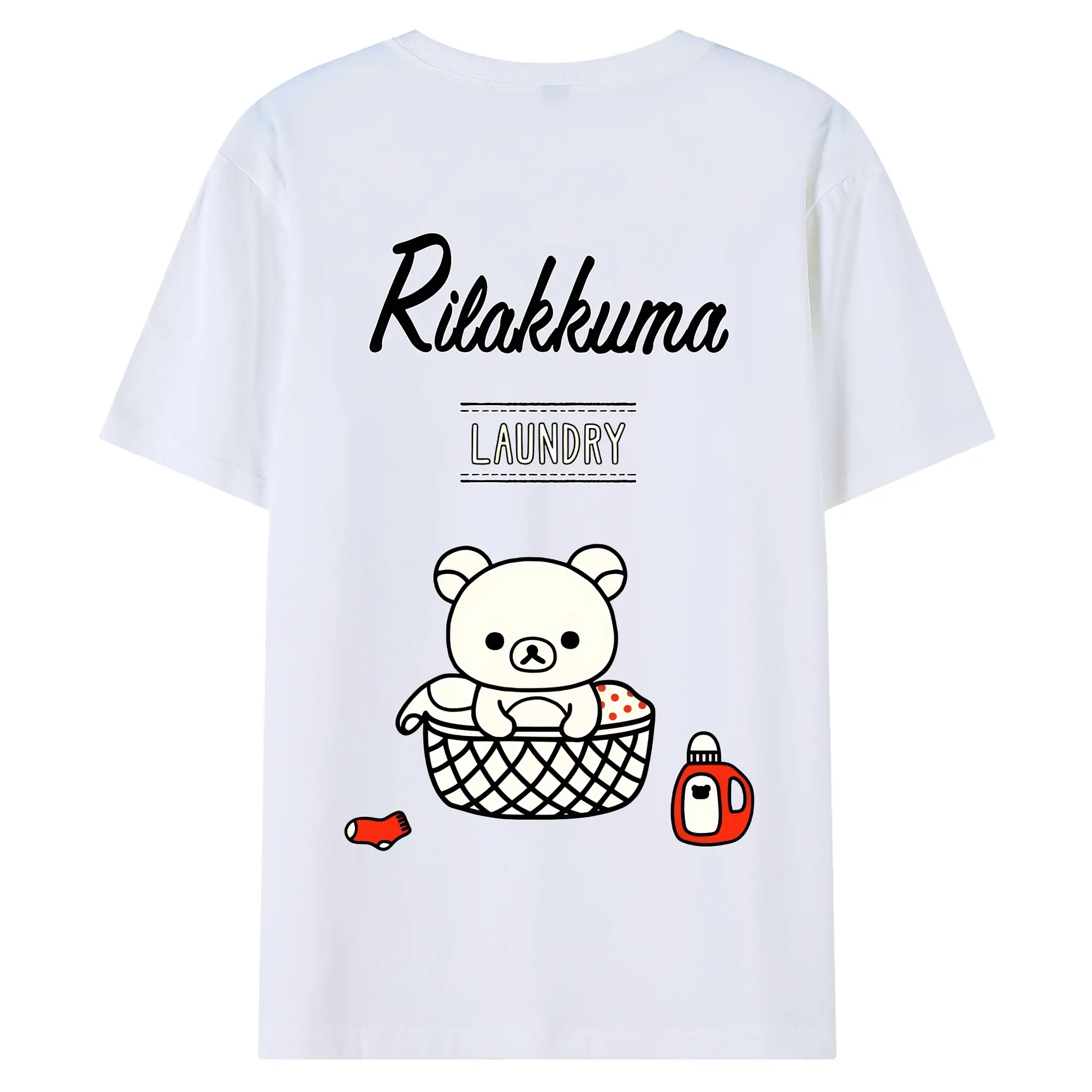 リラックマ (Rilakkuma) グッズ リラックマ (Rilakkuma) - 綿100％ 半袖Tシャツ ・ バックプリント ・ 快適 通気性 ・ 日常使い 散歩 スポーツ用