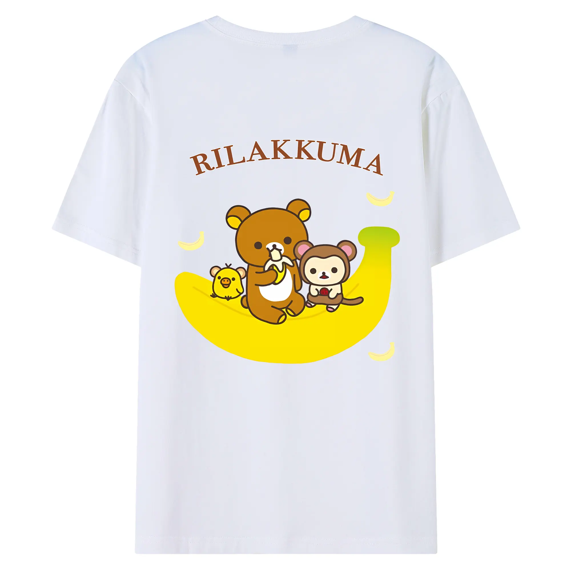 リラックマ (Rilakkuma) グッズ リラックマ (Rilakkuma) - 綿100％ 半袖Tシャツ ・ バックプリント ・ 快適 通気性 ・ 日常使い 散歩 スポーツ用