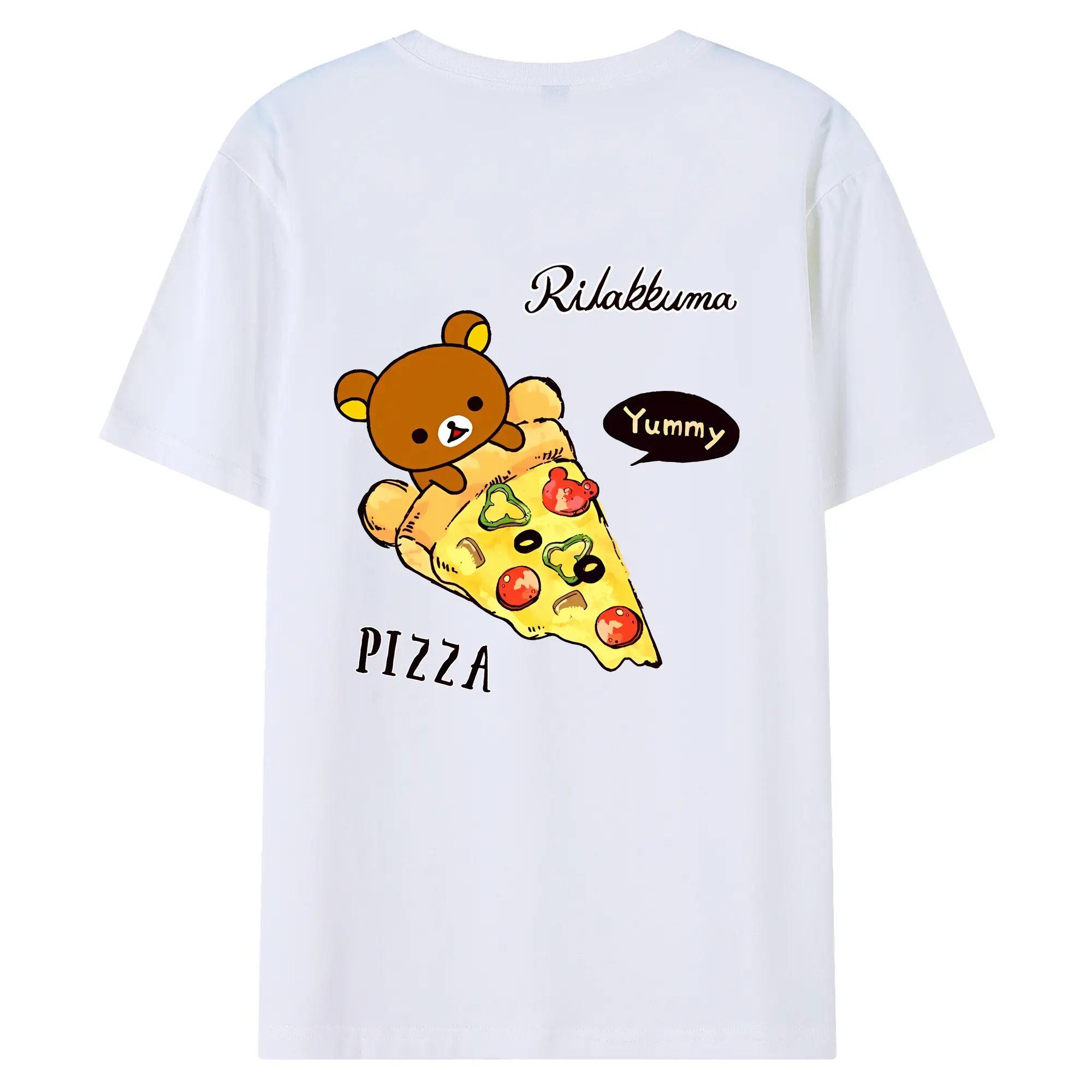 リラックマ (Rilakkuma) グッズ リラックマ (Rilakkuma) - 綿100％ 半袖Tシャツ ・ バックプリント ・ 快適 通気性 ・ 日常使い 散歩 スポーツ用