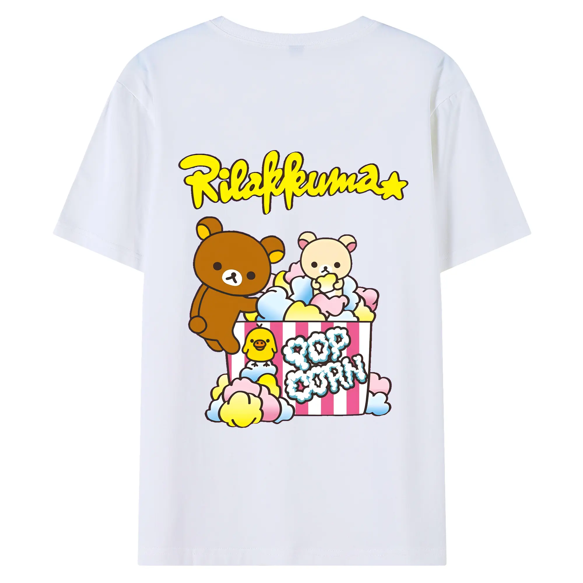 リラックマ (Rilakkuma) グッズ リラックマ (Rilakkuma) - 綿100％ 半袖Tシャツ ・ バックプリント ・ 快適 通気性 ・ 日常使い 散歩 スポーツ用