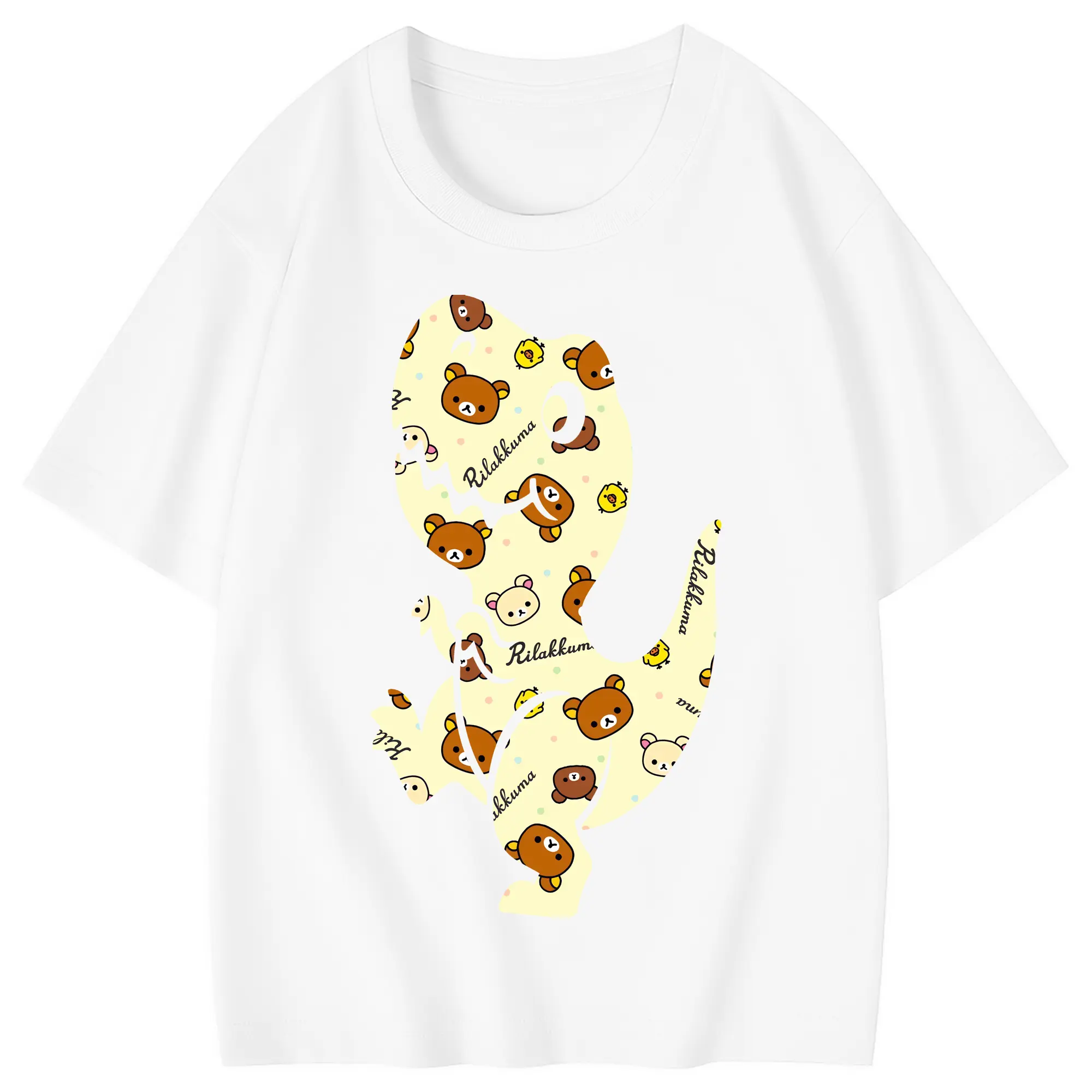 リラックマ (Rilakkuma) グッズ リラックマ (Rilakkuma) - 綿100％ キッズTシャツ ・ フロントプリント ・ 快適 通気性 ・ スポーツ カジュアル 散歩用