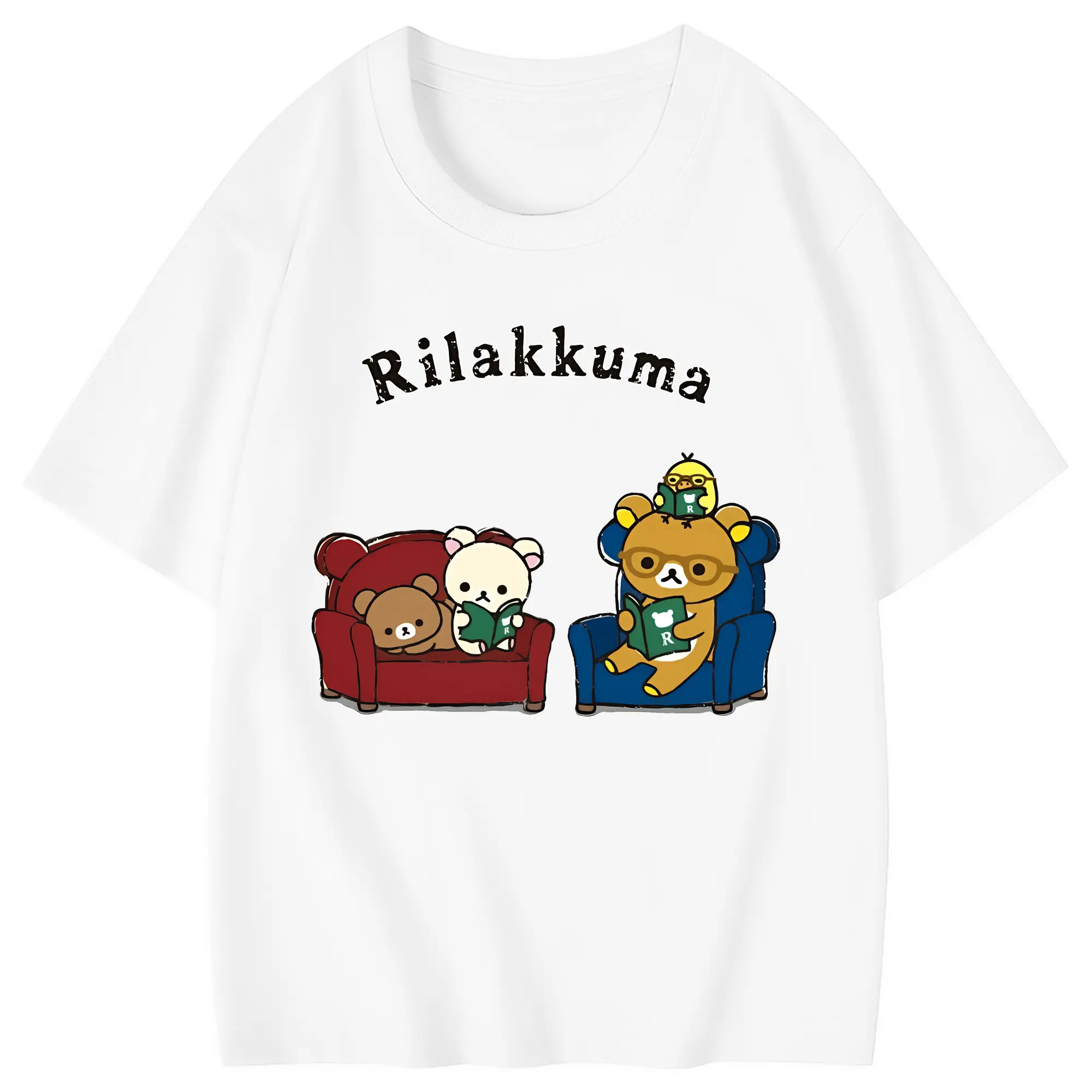 リラックマ (Rilakkuma) グッズ リラックマ (Rilakkuma) - 綿100％ キッズTシャツ ・ フロントプリント ・ 快適 通気性 ・ スポーツ カジュアル 散歩用