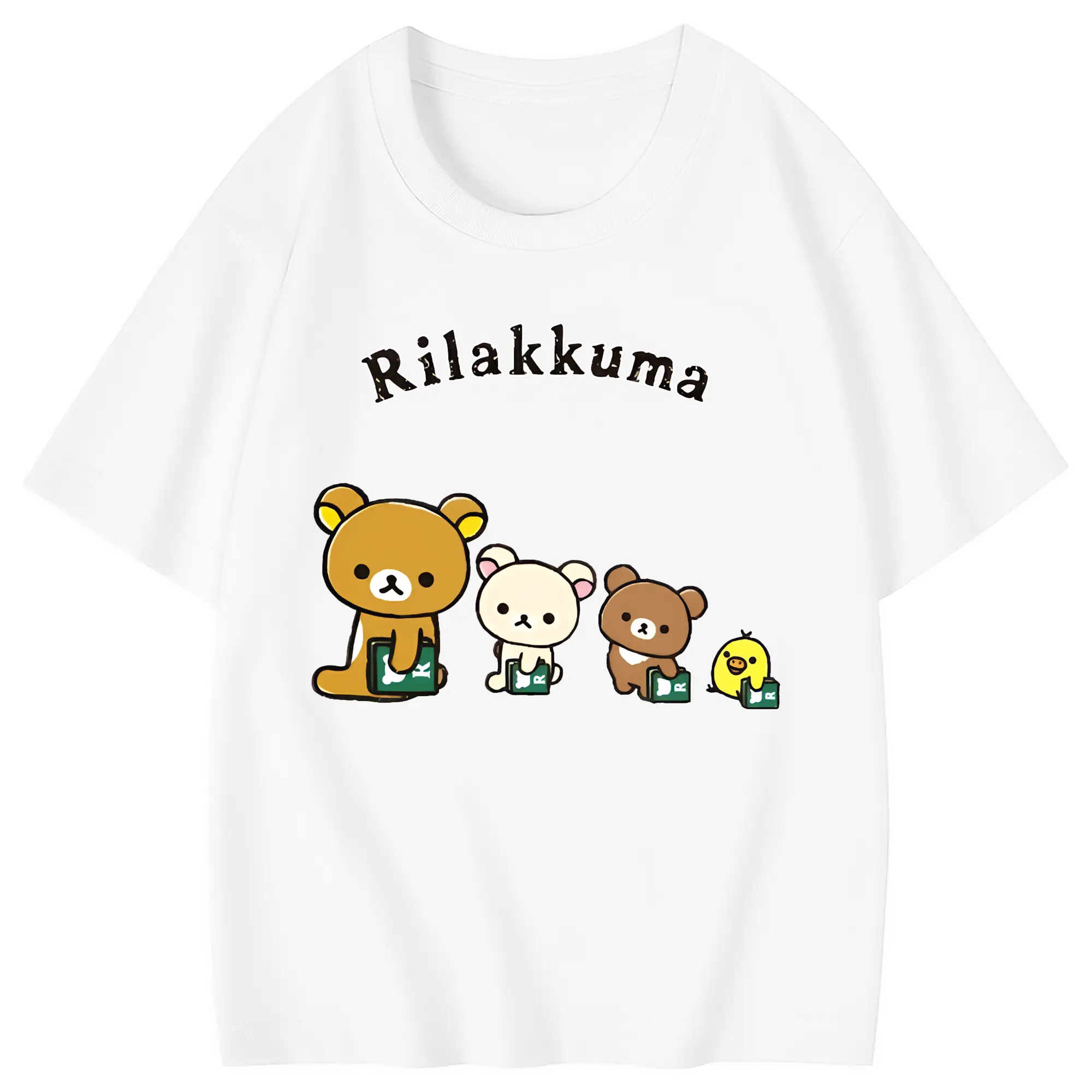 リラックマ (Rilakkuma) グッズ リラックマ (Rilakkuma) - 綿100％ キッズTシャツ ・ フロントプリント ・ 快適 通気性 ・ スポーツ カジュアル 散歩用