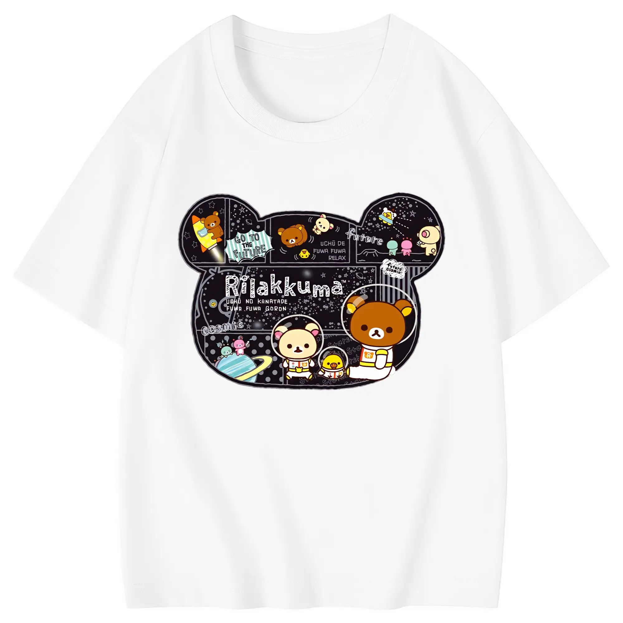 リラックマ (Rilakkuma) グッズ リラックマ (Rilakkuma) - 綿100％ キッズTシャツ ・ フロントプリント ・ 快適 通気性 ・ スポーツ カジュアル 散歩用