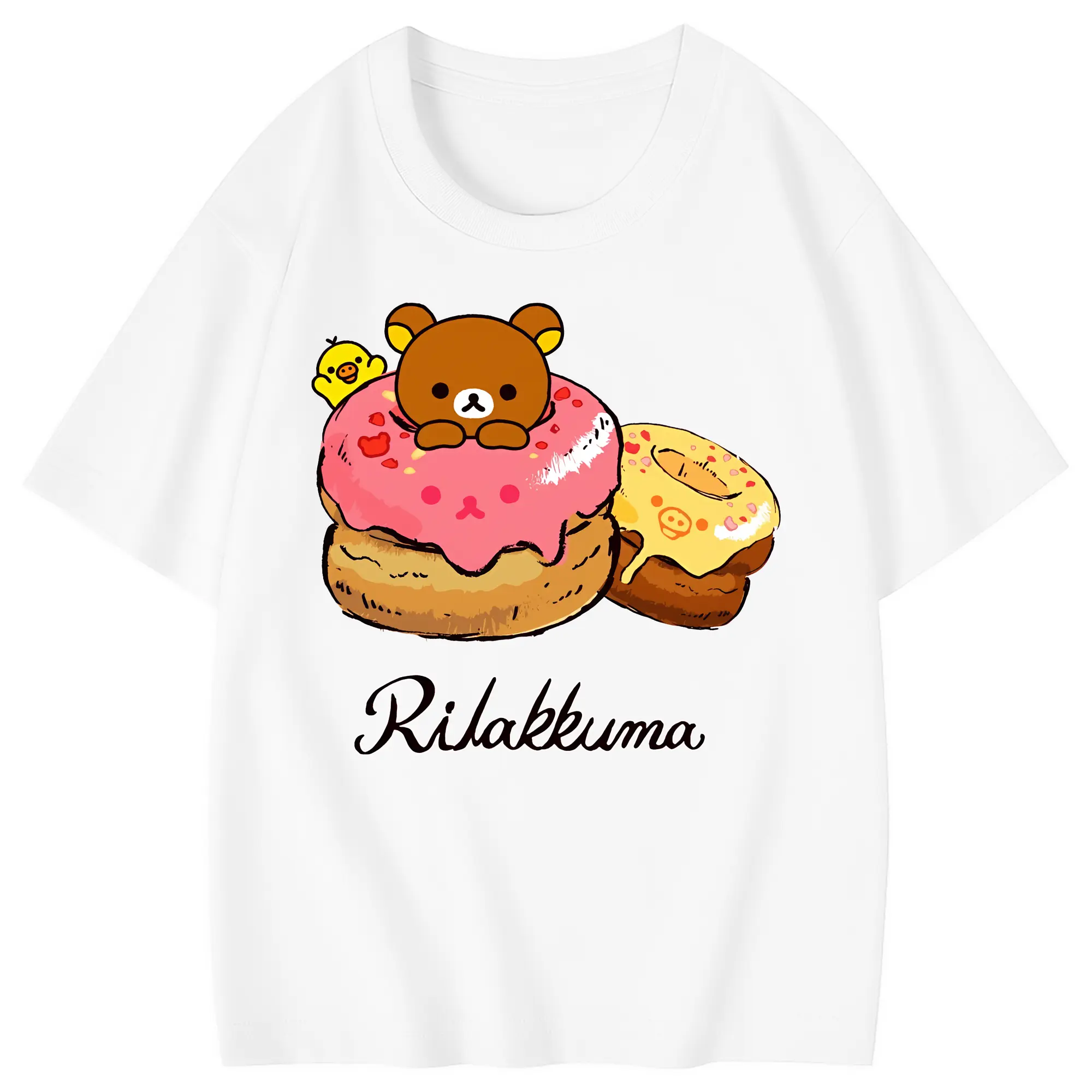 リラックマ (Rilakkuma) グッズ リラックマ (Rilakkuma) - 綿100％ キッズTシャツ ・ フロントプリント ・ 快適 通気性 ・ スポーツ カジュアル 散歩用