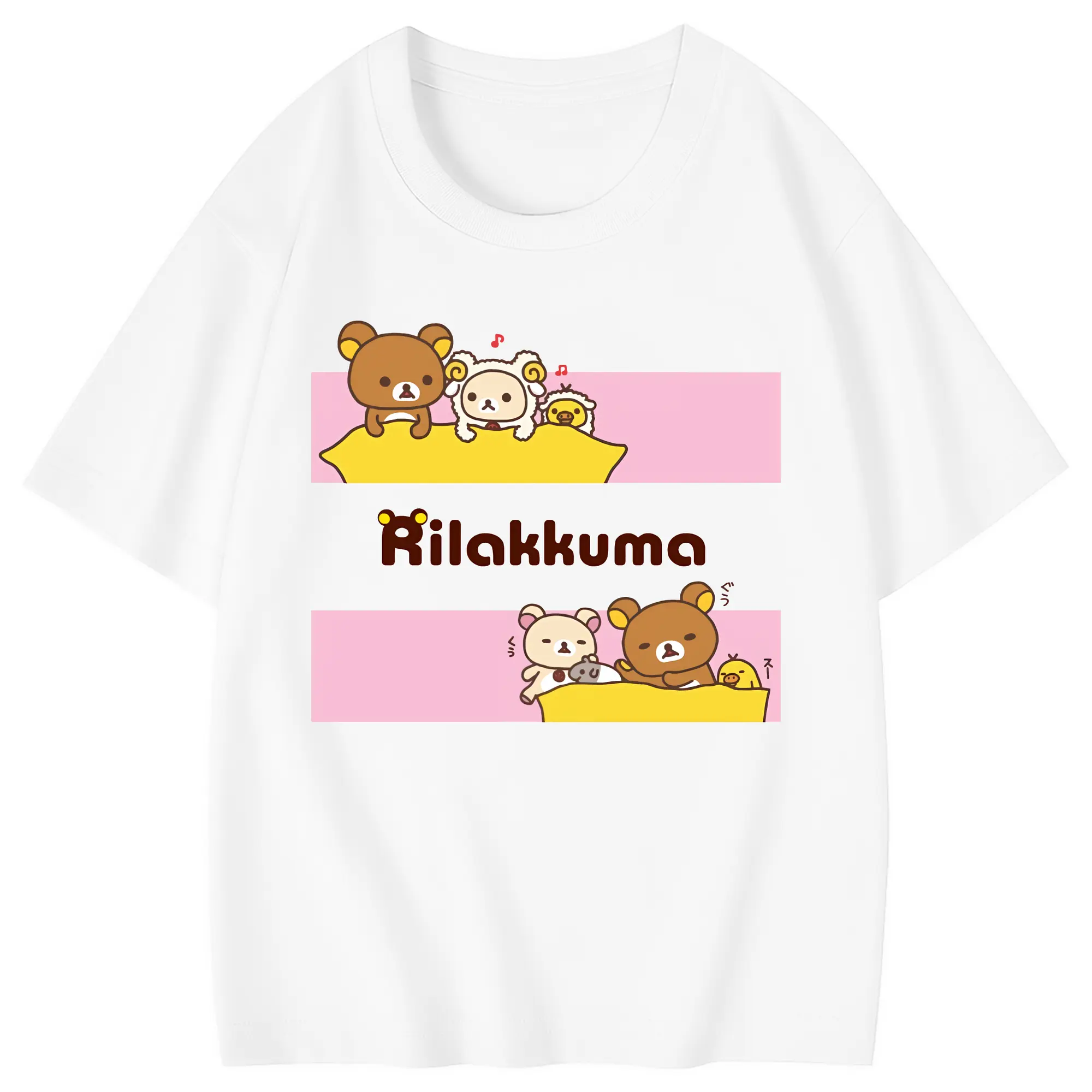 リラックマ (Rilakkuma) グッズ リラックマ (Rilakkuma) - 綿100％ キッズTシャツ ・ フロントプリント ・ 快適 通気性 ・ スポーツ カジュアル 散歩用