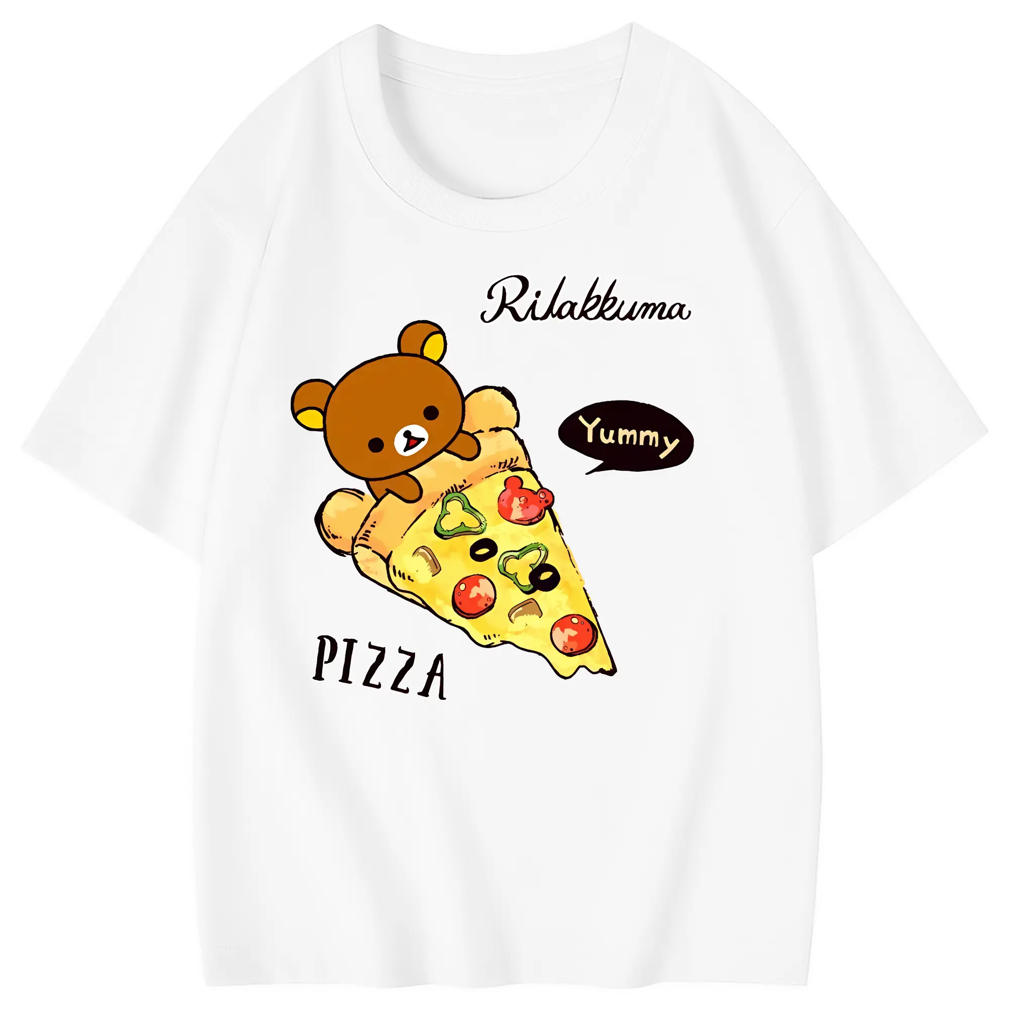 リラックマ (Rilakkuma) グッズ リラックマ (Rilakkuma) - 綿100％ キッズTシャツ ・ フロントプリント ・ 快適 通気性 ・ スポーツ カジュアル 散歩用