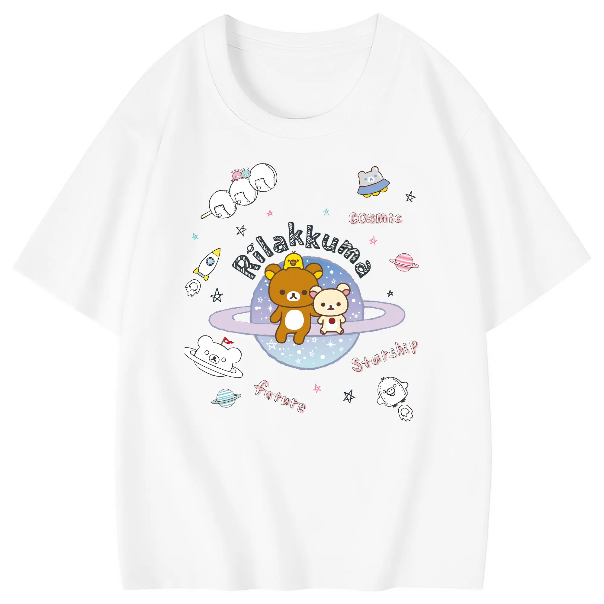 リラックマ (Rilakkuma) グッズ リラックマ (Rilakkuma) - 綿100％ キッズTシャツ ・ フロントプリント ・ 快適 通気性 ・ スポーツ カジュアル 散歩用