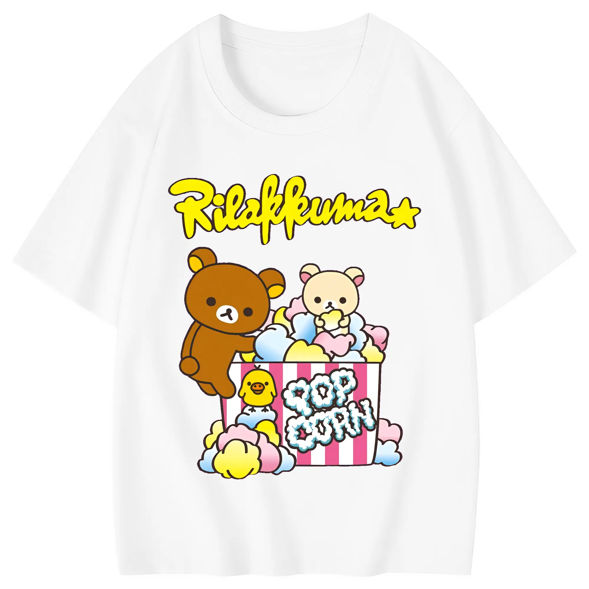 リラックマ (Rilakkuma) グッズ リラックマ (Rilakkuma) - 綿100％ キッズTシャツ ・ フロントプリント ・ 快適 通気性 ・ スポーツ カジュアル 散歩用