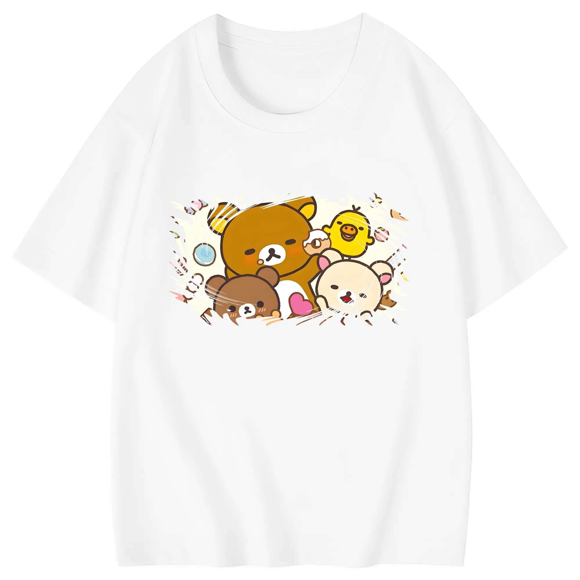 リラックマ (Rilakkuma) グッズ リラックマ (Rilakkuma) - 綿100％ キッズTシャツ ・ フロントプリント ・ 快適 通気性 ・ スポーツ カジュアル 散歩用