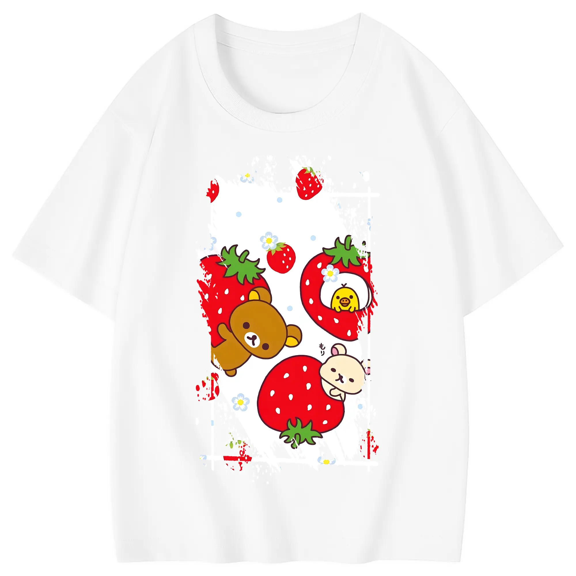 リラックマ (Rilakkuma) グッズ リラックマ (Rilakkuma) - 綿100％ キッズTシャツ ・ フロントプリント ・ 快適 通気性 ・ スポーツ カジュアル 散歩用