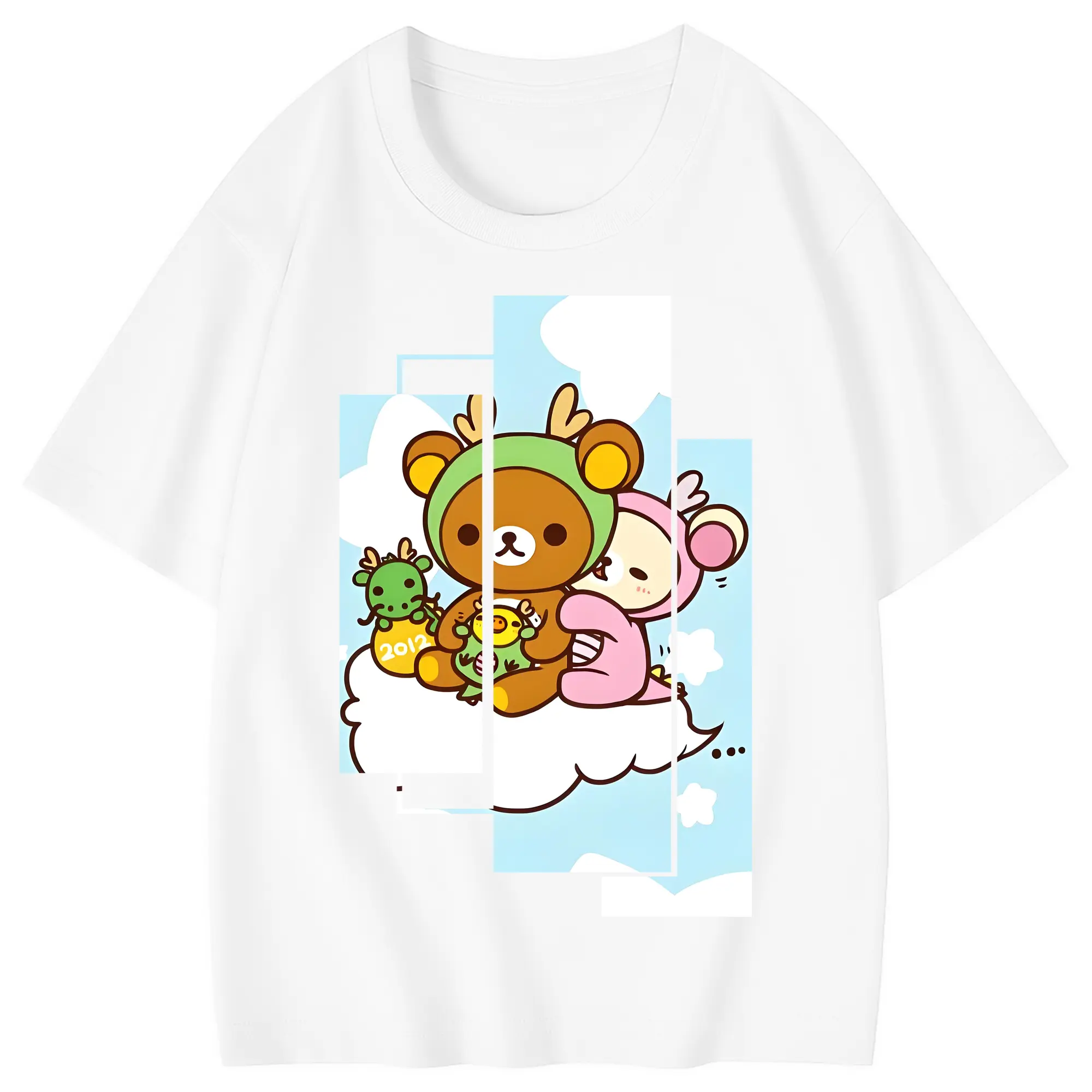 リラックマ (Rilakkuma) グッズ リラックマ (Rilakkuma) - 綿100％ キッズTシャツ ・ フロントプリント ・ 快適 通気性 ・ スポーツ カジュアル 散歩用