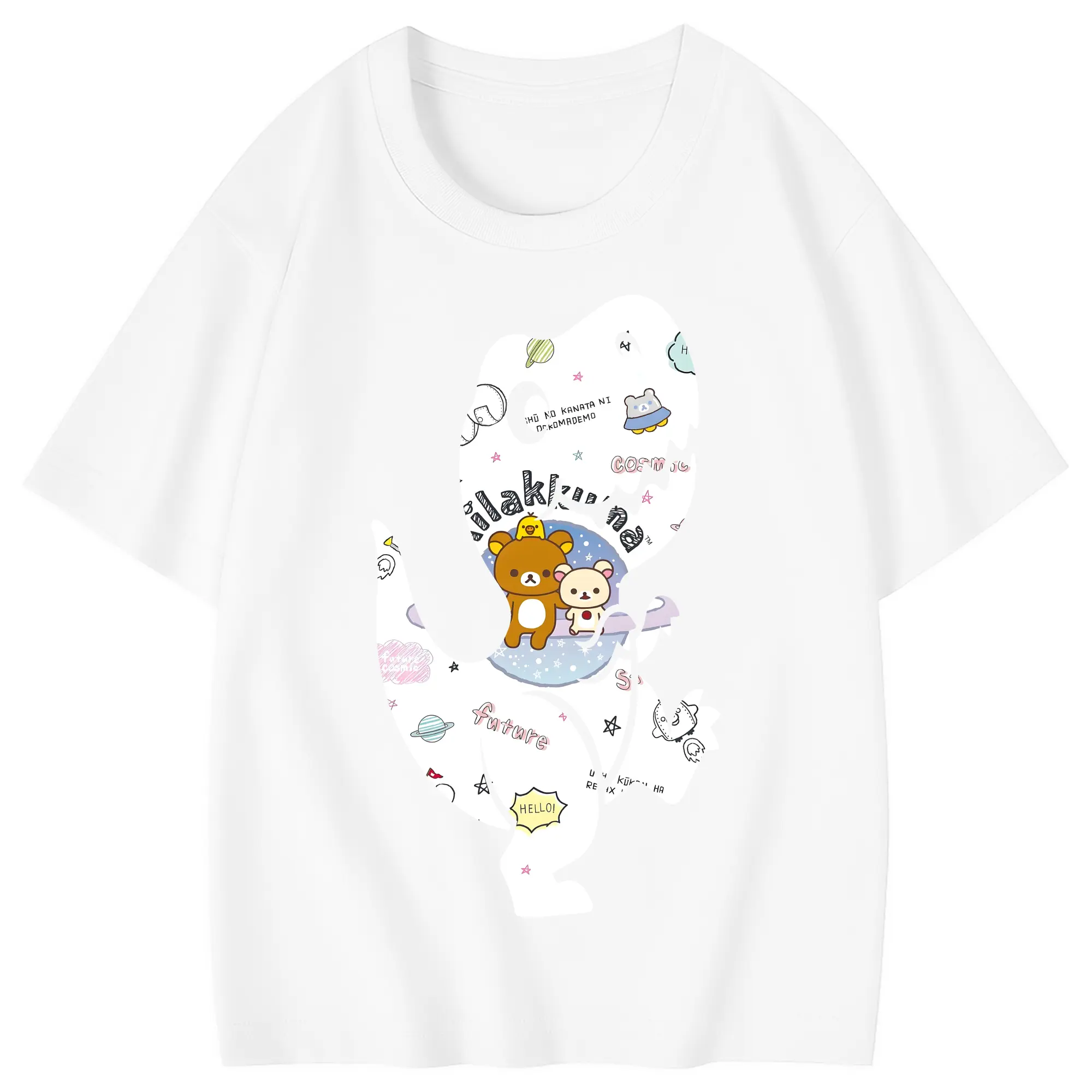 リラックマ (Rilakkuma) グッズ リラックマ (Rilakkuma) - 綿100％ キッズTシャツ ・ フロントプリント ・ 快適 通気性 ・ スポーツ カジュアル 散歩用