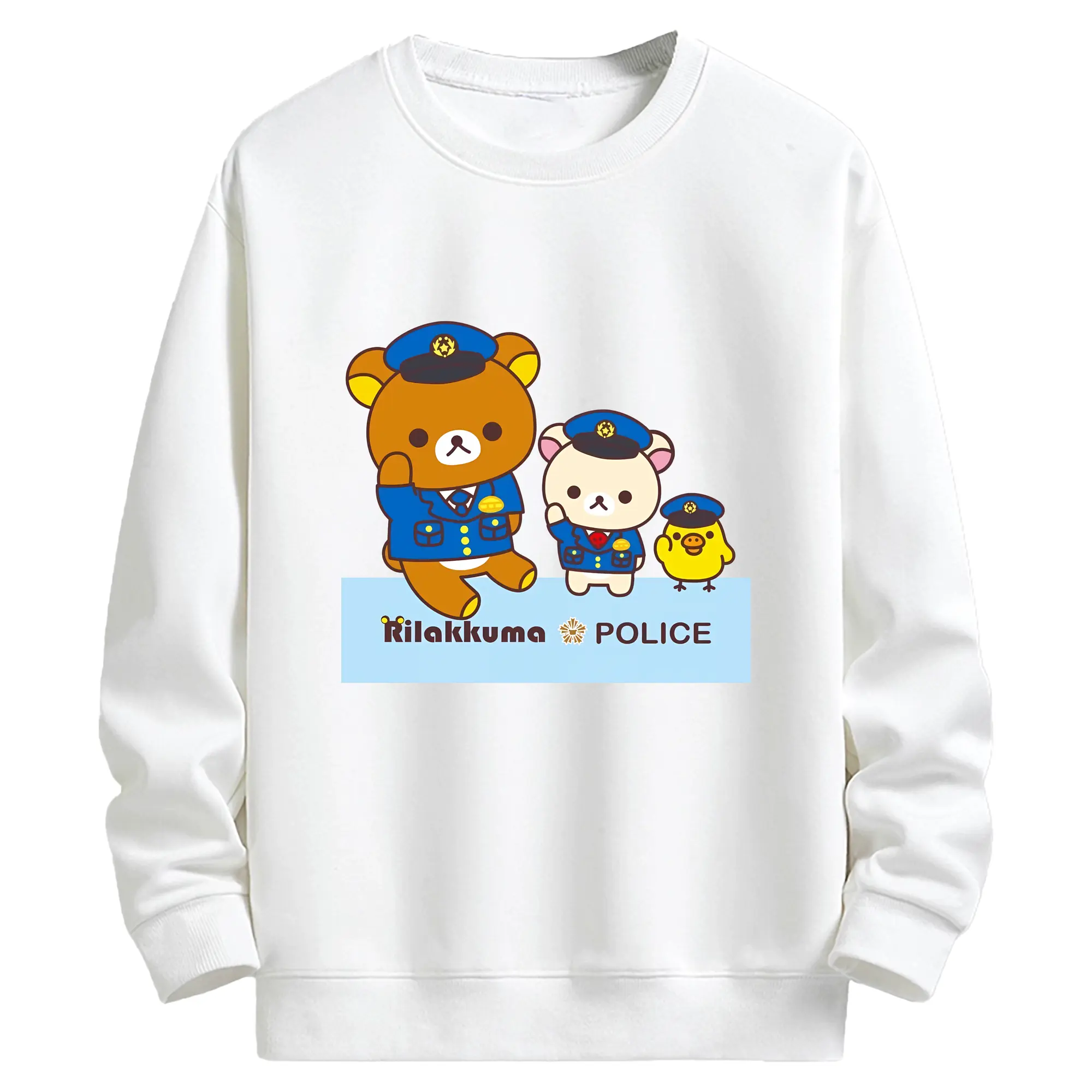 リラックマ (Rilakkuma) グッズ リラックマ (Rilakkuma) - キッズ クルーネックスウェットシャツ ・ フロントプリント ・ 綿80％ ポリエステル20％ ・ 快適 通学 スポーツ 日常使い お散歩用