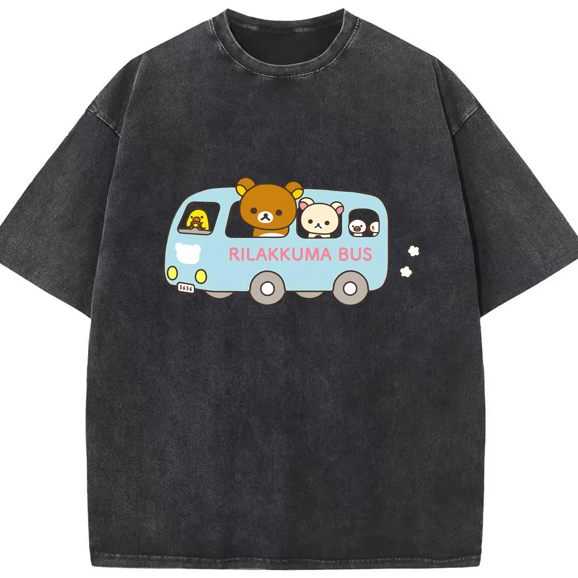 リラックマ (Rilakkuma) グッズ リラックマ (Rilakkuma) - 綿100％ ヴィンテージ風 半袖Tシャツ ・ フロントプリント ・ 柔らか肌触り ・ 通気性 快適 ・ スポーツ カジュアル 外出用