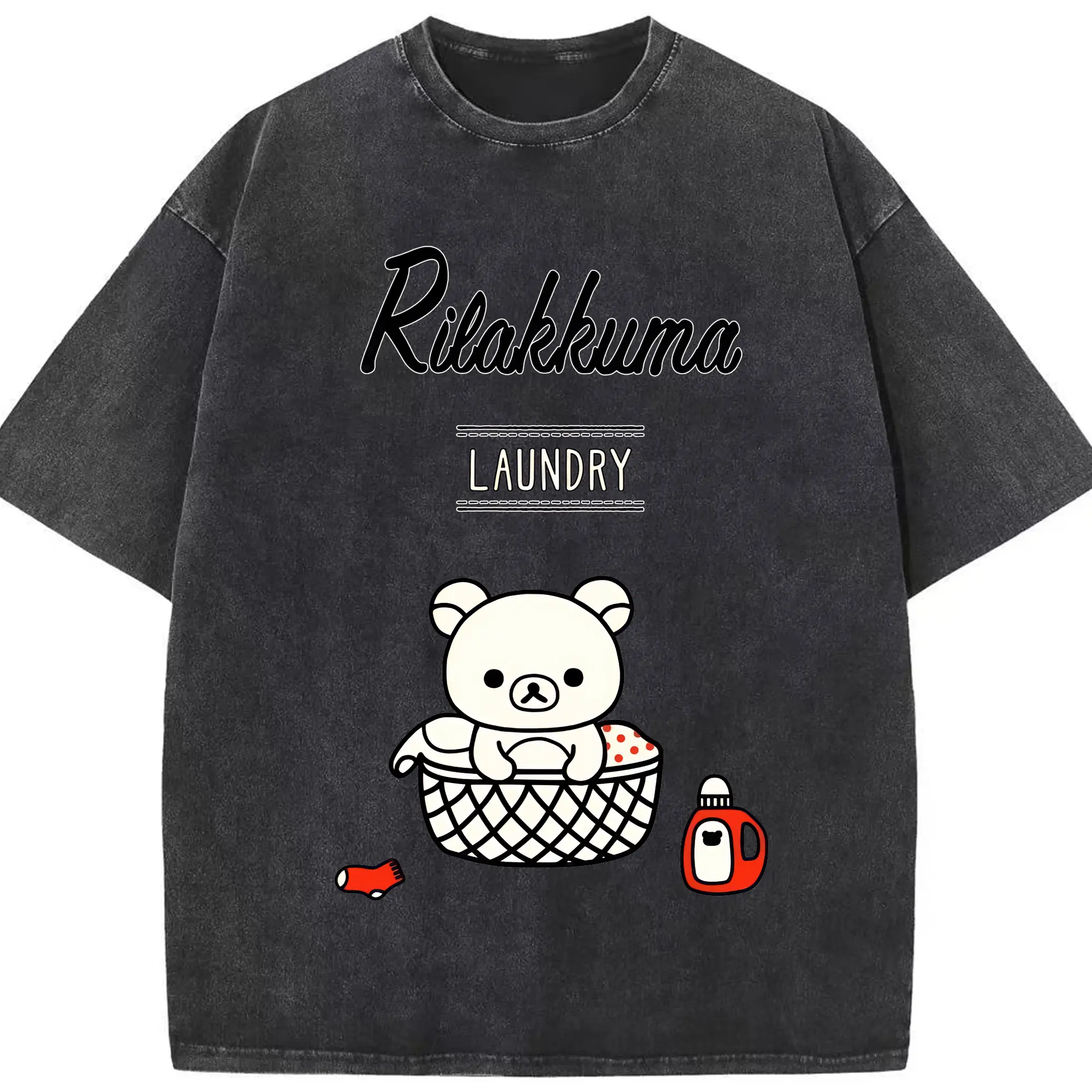 リラックマ (Rilakkuma) グッズ リラックマ (Rilakkuma) - 綿100％ ヴィンテージ風 半袖Tシャツ ・ フロントプリント ・ 柔らか肌触り ・ 通気性 快適 ・ スポーツ カジュアル 外出用