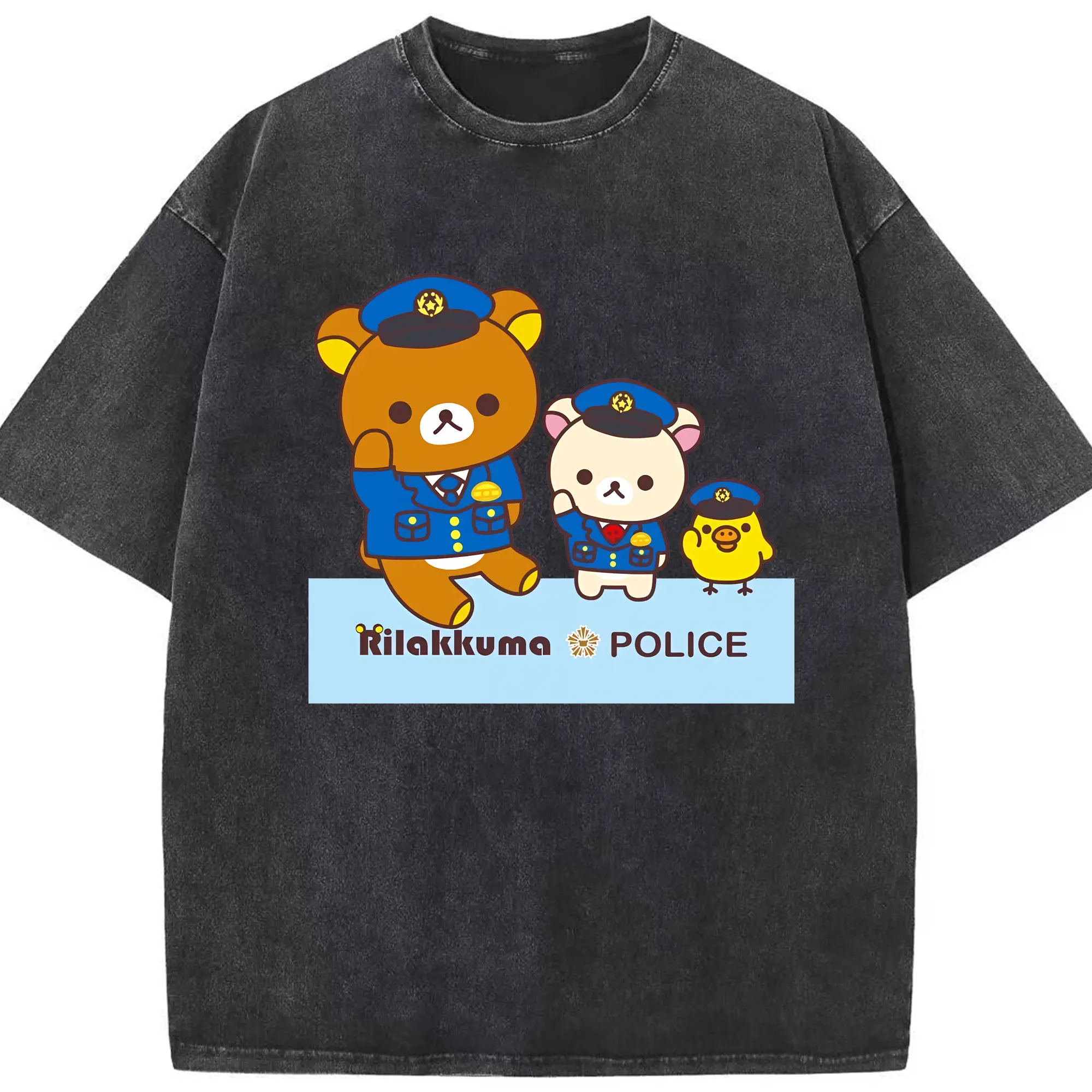 リラックマ (Rilakkuma) グッズ リラックマ (Rilakkuma) - 綿100％ ヴィンテージ風 半袖Tシャツ ・ フロントプリント ・ 柔らか肌触り ・ 通気性 快適 ・ スポーツ カジュアル 外出用