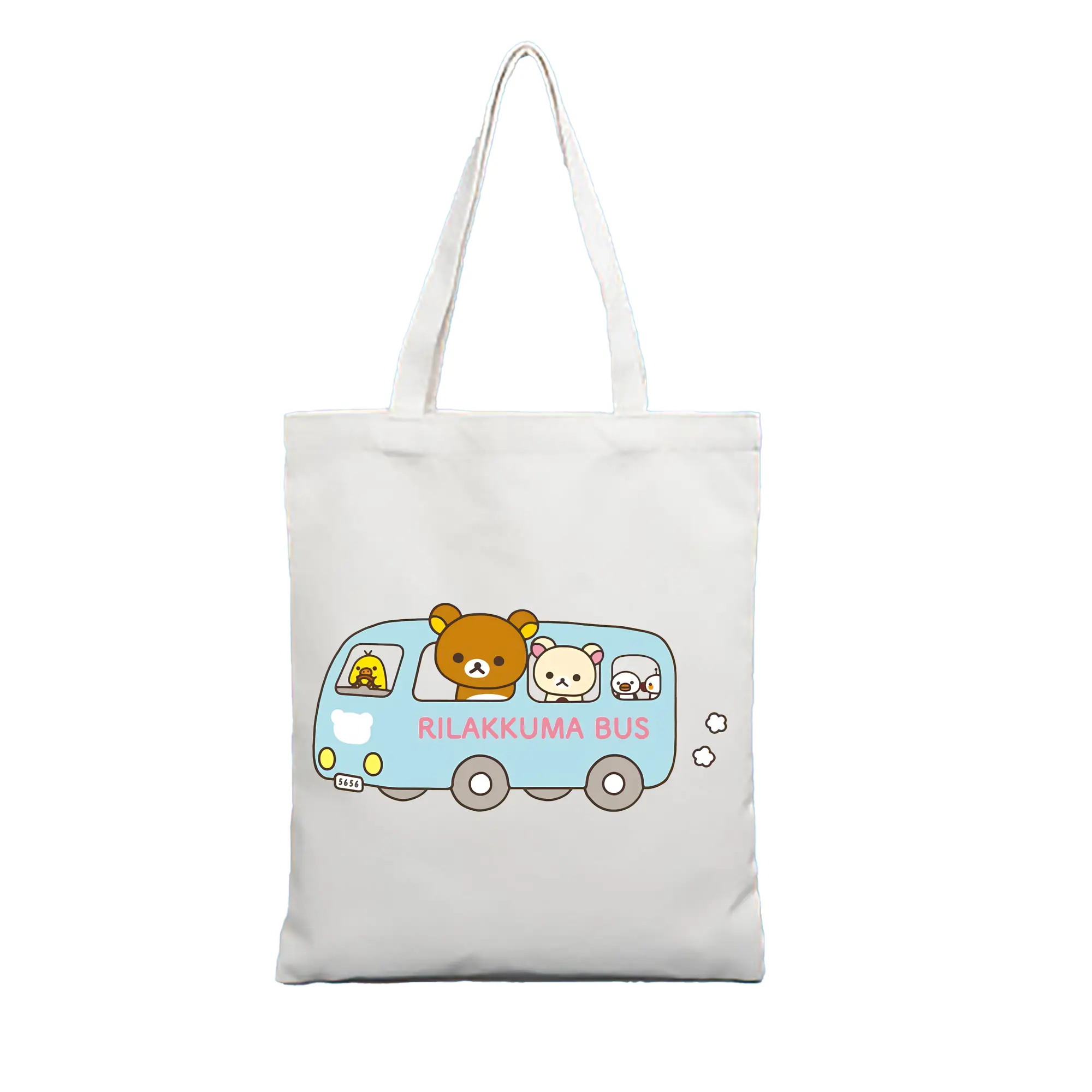 リラックマ (Rilakkuma) グッズ リラックマ (Rilakkuma) - 縦型キャンバス手提げバッグ（トートバッグ） ・ キャンバス素材 ・ ショッピング用 ・ 軽量 丈夫 お手入れ簡単