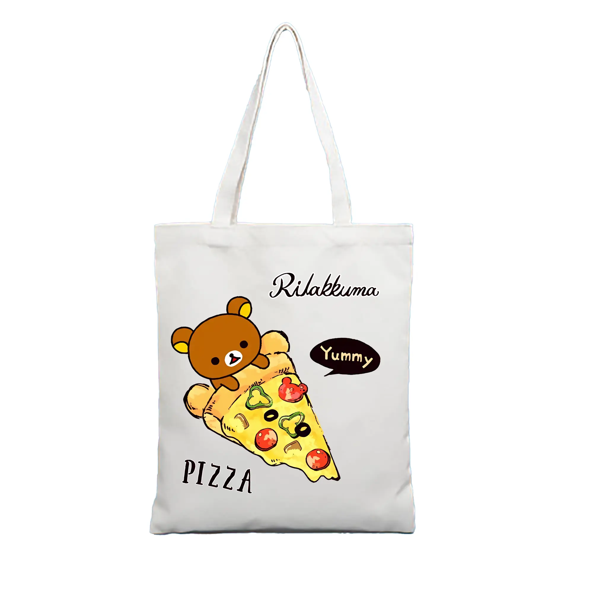 リラックマ (Rilakkuma) グッズ リラックマ (Rilakkuma) - 縦型キャンバス手提げバッグ（トートバッグ） ・ キャンバス素材 ・ ショッピング用 ・ 軽量 丈夫 お手入れ簡単