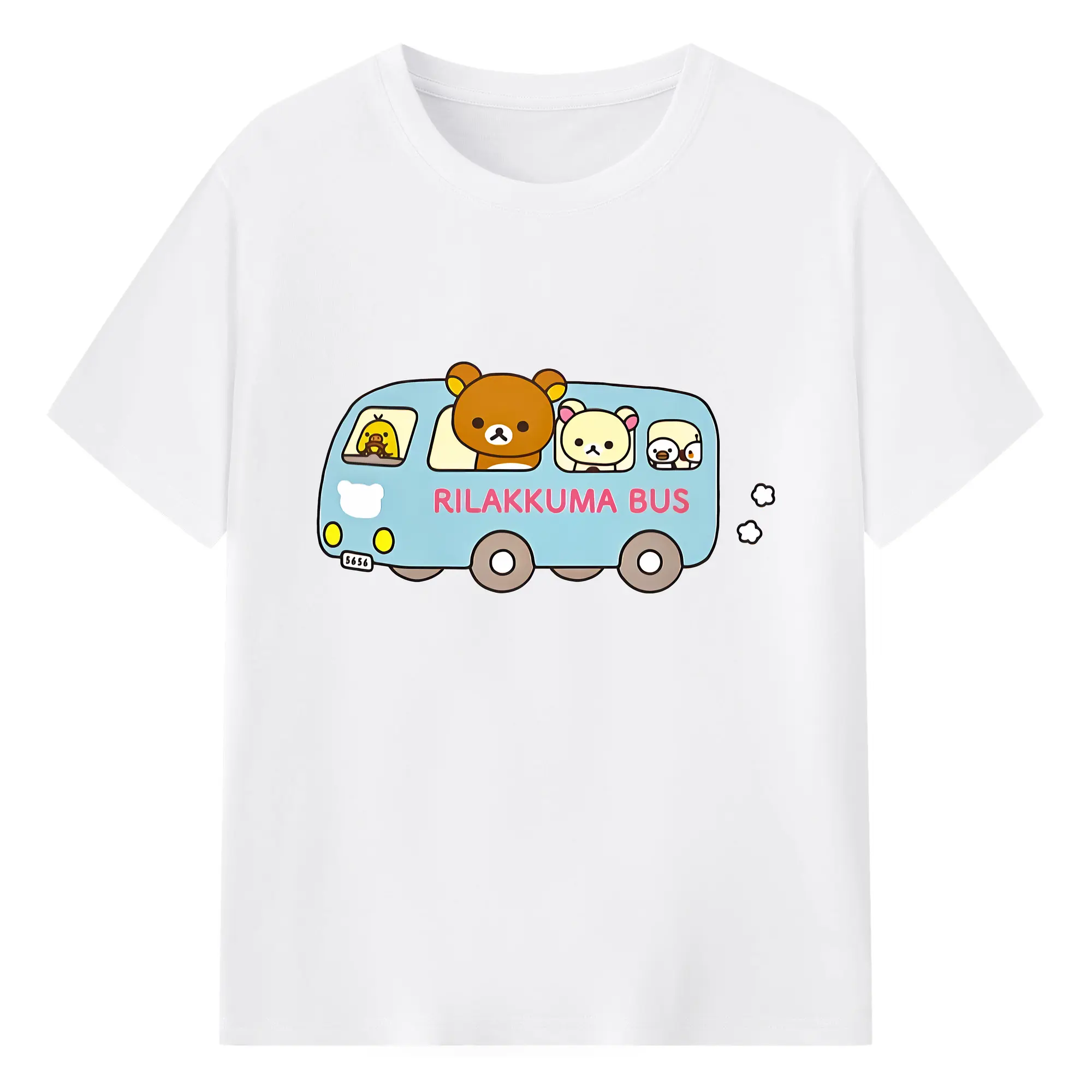 リラックマ (Rilakkuma) グッズ コリラックマ (Korirakkuma) - 綿100％ 半袖Tシャツ ・ フロントプリント ・ 快適 通気性 ・ 日常使い 散歩 スポーツ用