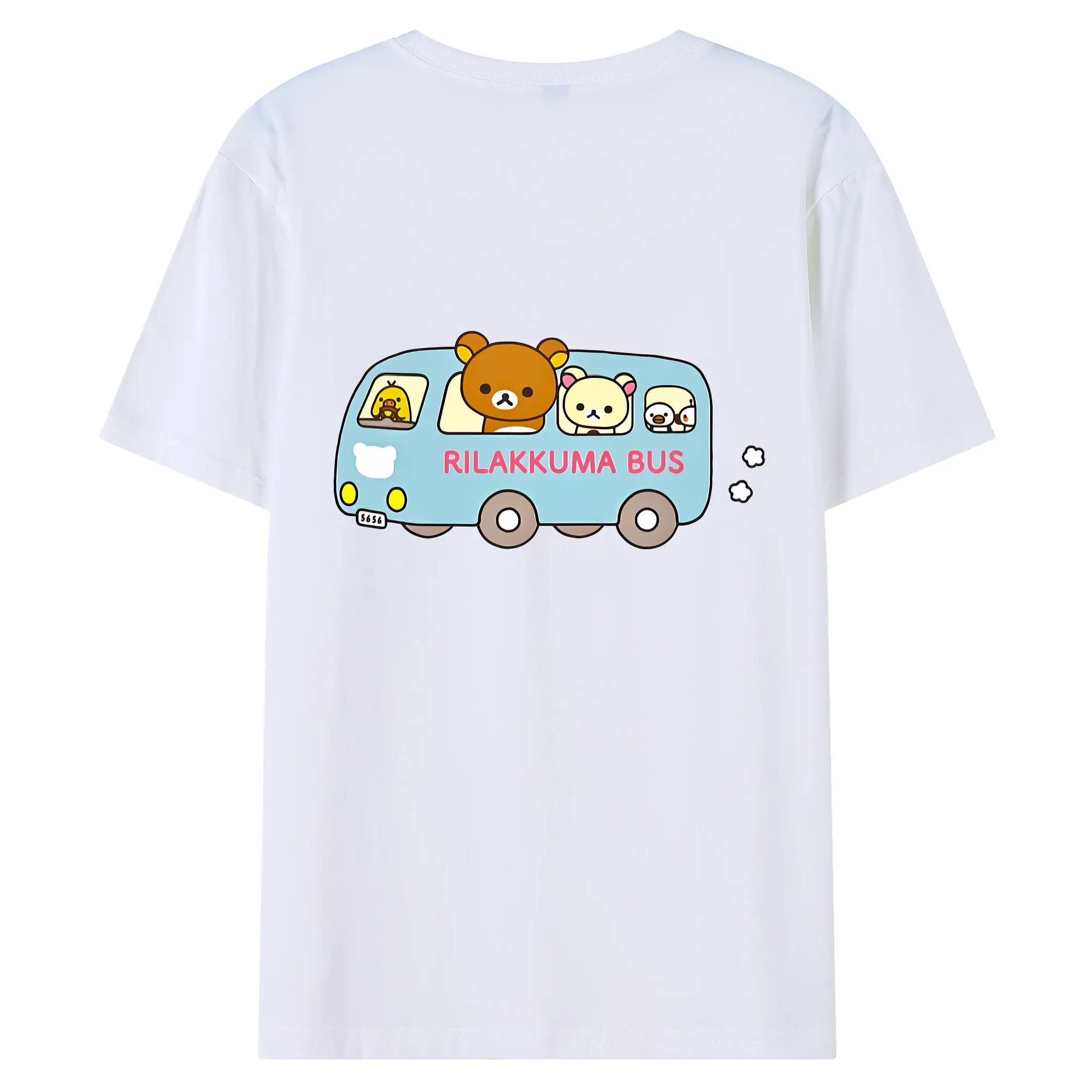 リラックマ (Rilakkuma) グッズ コリラックマ (Korirakkuma) - 綿100％ 半袖Tシャツ ・ バックプリント ・ 快適 通気性 ・ 日常使い 散歩 スポーツ用