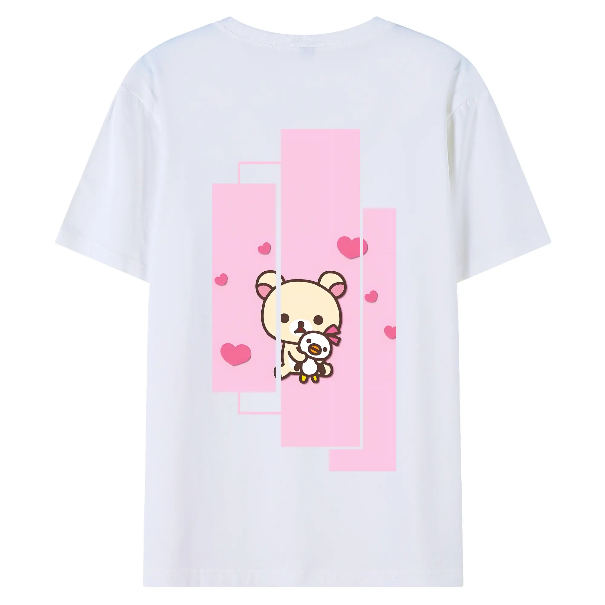 リラックマ (Rilakkuma) グッズ コリラックマ (Korirakkuma) - 綿100％ 半袖Tシャツ ・ バックプリント ・ 快適 通気性 ・ 日常使い 散歩 スポーツ用