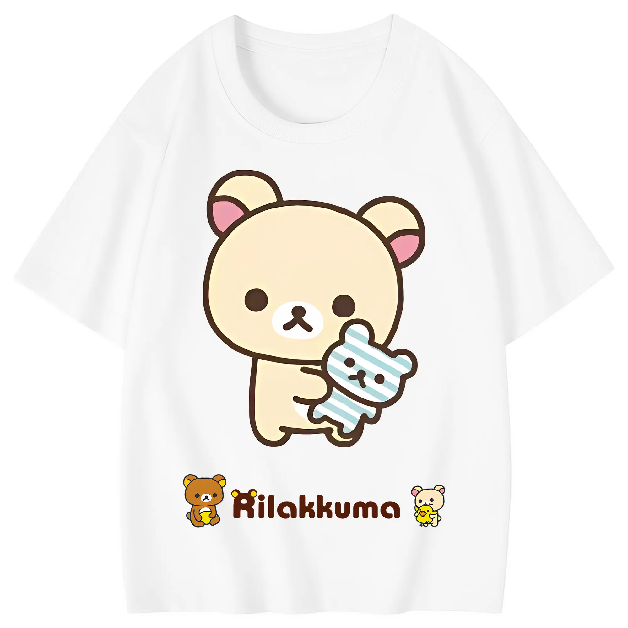 リラックマ (Rilakkuma) グッズ コリラックマ (Korirakkuma) - 綿100％ キッズTシャツ ・ フロントプリント ・ 快適 通気性 ・ スポーツ カジュアル 散歩用