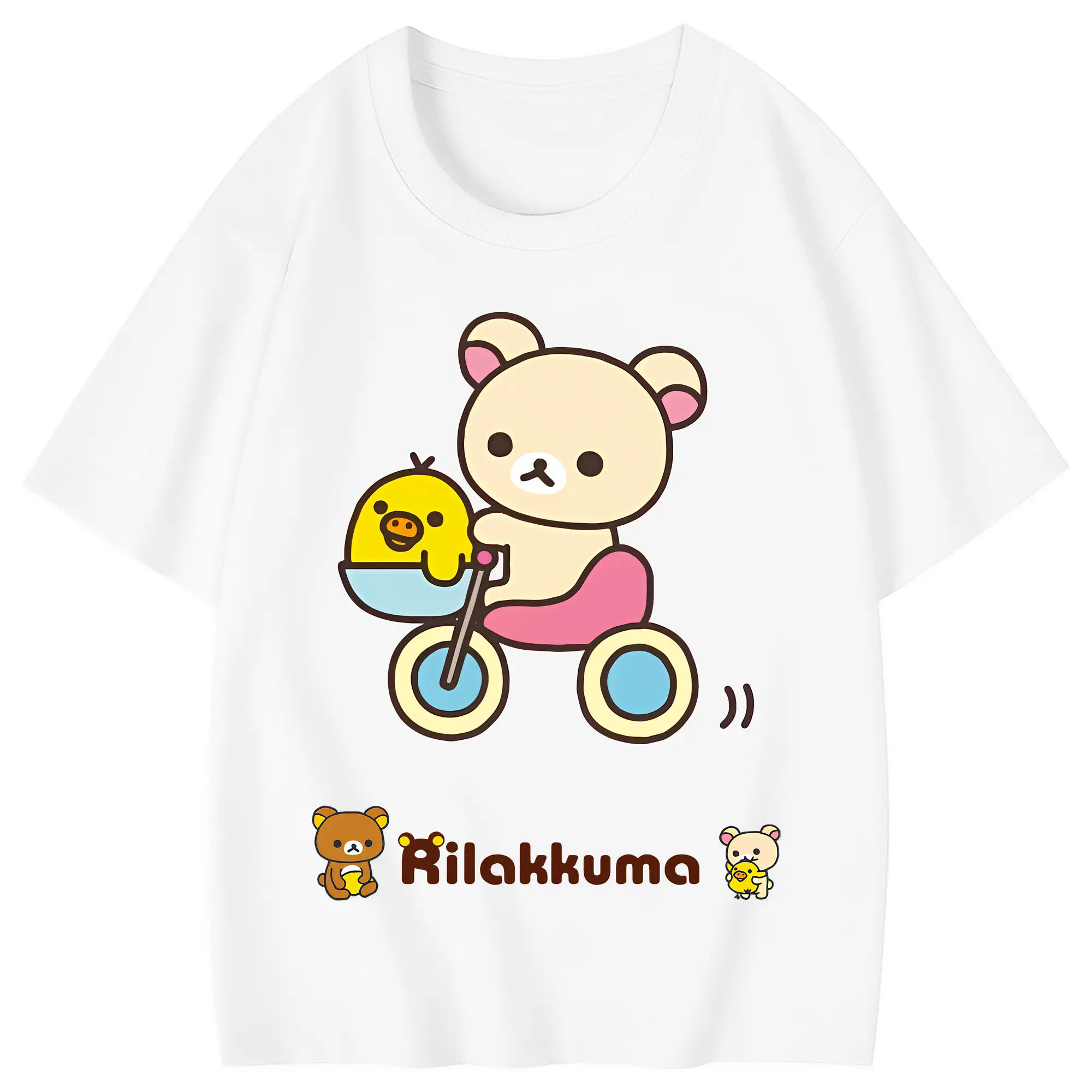 リラックマ (Rilakkuma) グッズ コリラックマ (Korirakkuma) - 綿100％ キッズTシャツ ・ フロントプリント ・ 快適 通気性 ・ スポーツ カジュアル 散歩用