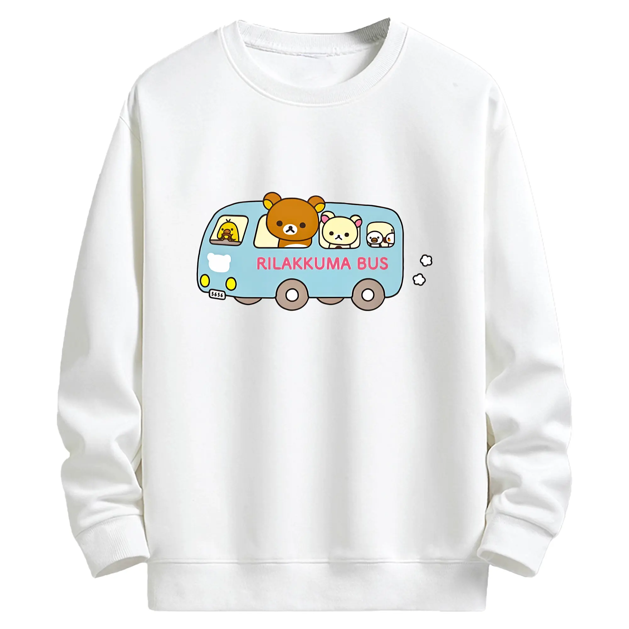 リラックマ (Rilakkuma) グッズ コリラックマ (Korirakkuma) - キッズ クルーネックスウェットシャツ ・ フロントプリント ・ 綿80％ ポリエステル20％ ・ 快適 通学 スポーツ 日常使い お散歩用