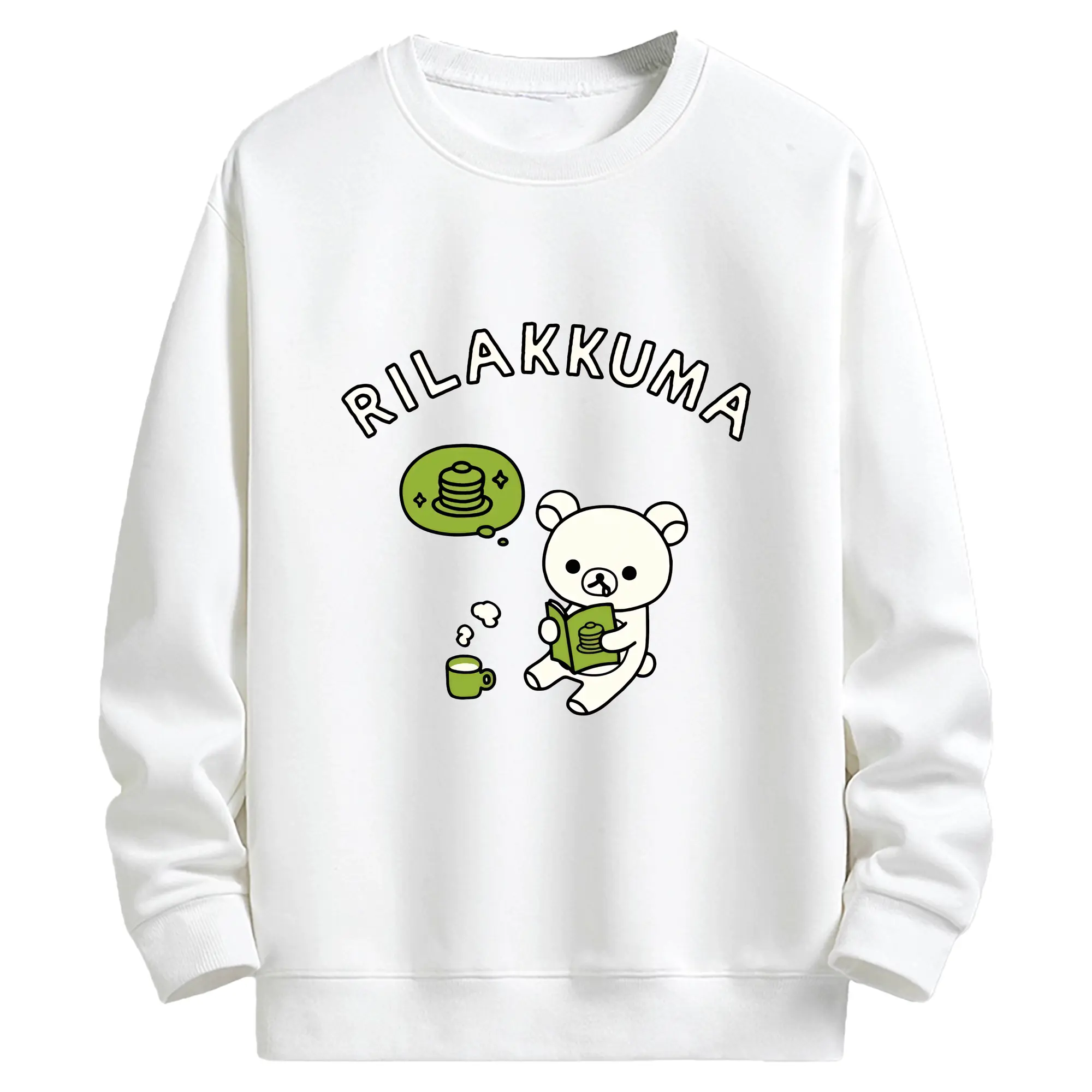 リラックマ (Rilakkuma) グッズ コリラックマ (Korirakkuma) - キッズ クルーネックスウェットシャツ ・ フロントプリント ・ 綿80％ ポリエステル20％ ・ 快適 通学 スポーツ 日常使い お散歩用