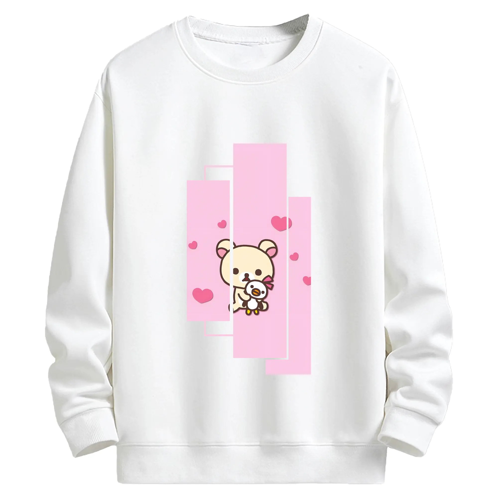 リラックマ (Rilakkuma) グッズ コリラックマ (Korirakkuma) - キッズ クルーネックスウェットシャツ ・ フロントプリント ・ 綿80％ ポリエステル20％ ・ 快適 通学 スポーツ 日常使い お散歩用