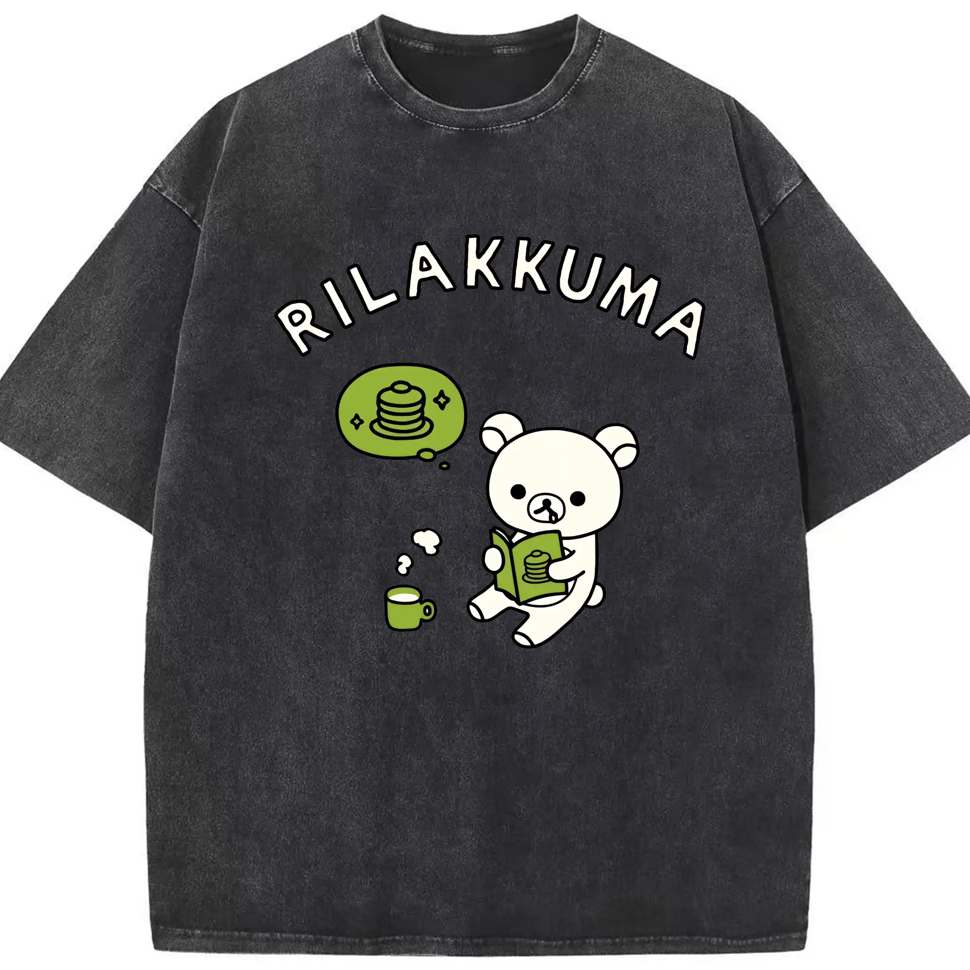 リラックマ (Rilakkuma) グッズ コリラックマ (Korirakkuma) - 綿100％ ヴィンテージ風 半袖Tシャツ ・ フロントプリント ・ 柔らか肌触り ・ 通気性 快適 ・ スポーツ カジュアル 外出用
