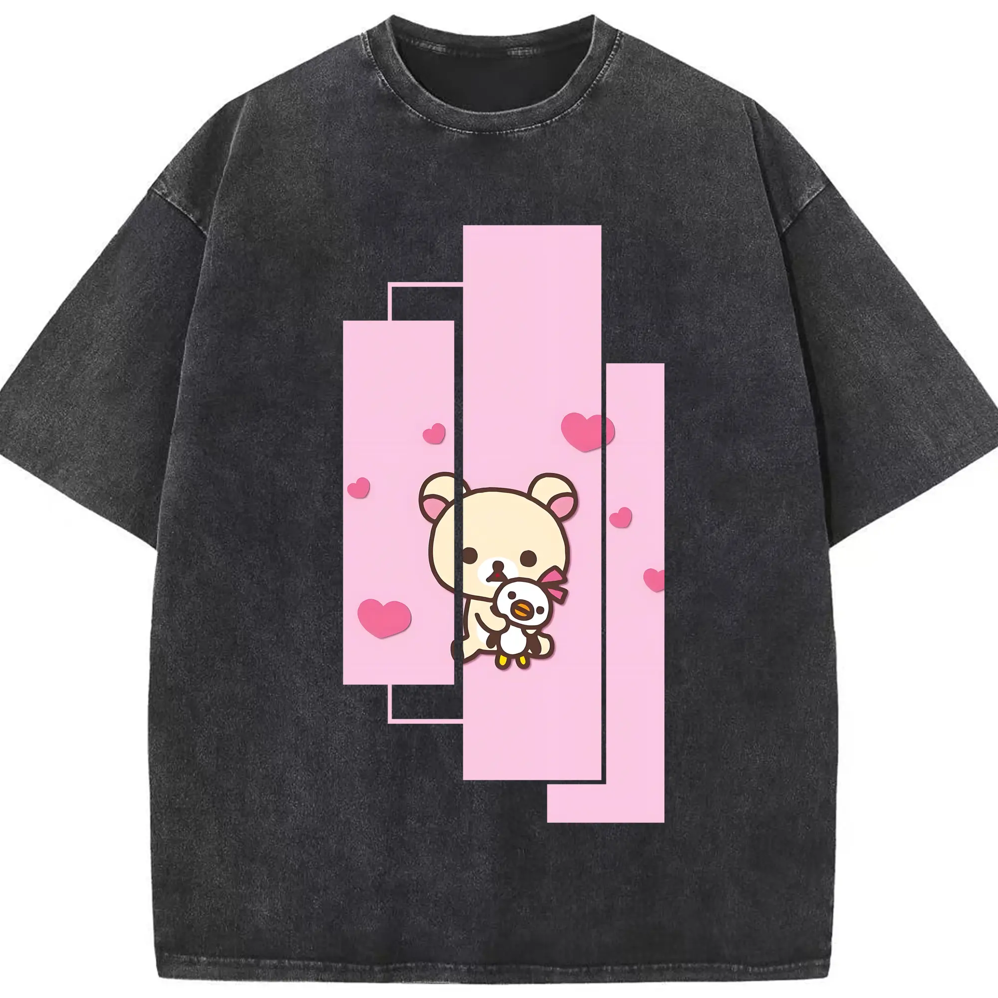 リラックマ (Rilakkuma) グッズ コリラックマ (Korirakkuma) - 綿100％ ヴィンテージ風 半袖Tシャツ ・ フロントプリント ・ 柔らか肌触り ・ 通気性 快適 ・ スポーツ カジュアル 外出用